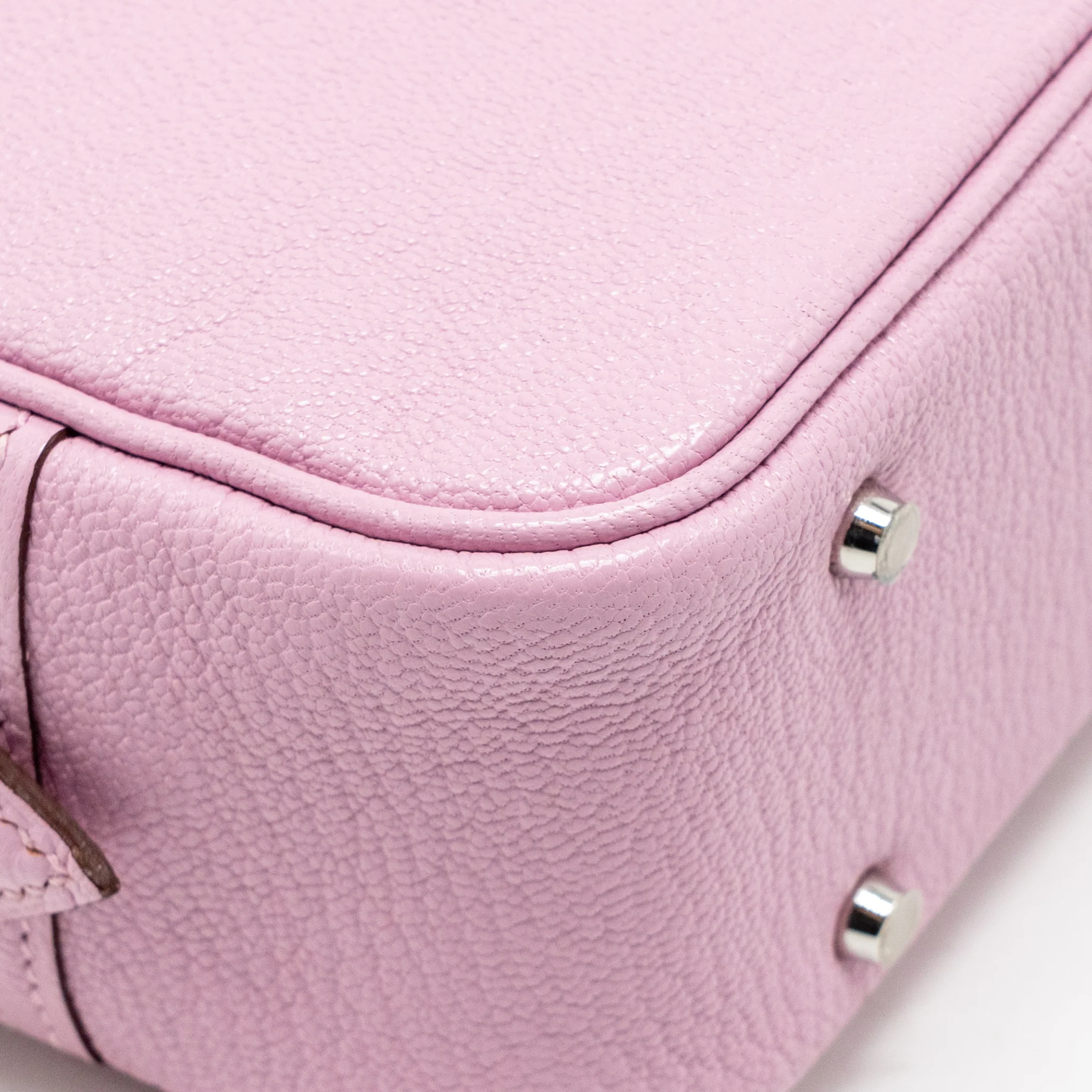 Hermes Mini Plume II chèvre mysore x9 mauve sylvestre shw stamp D - Image 11