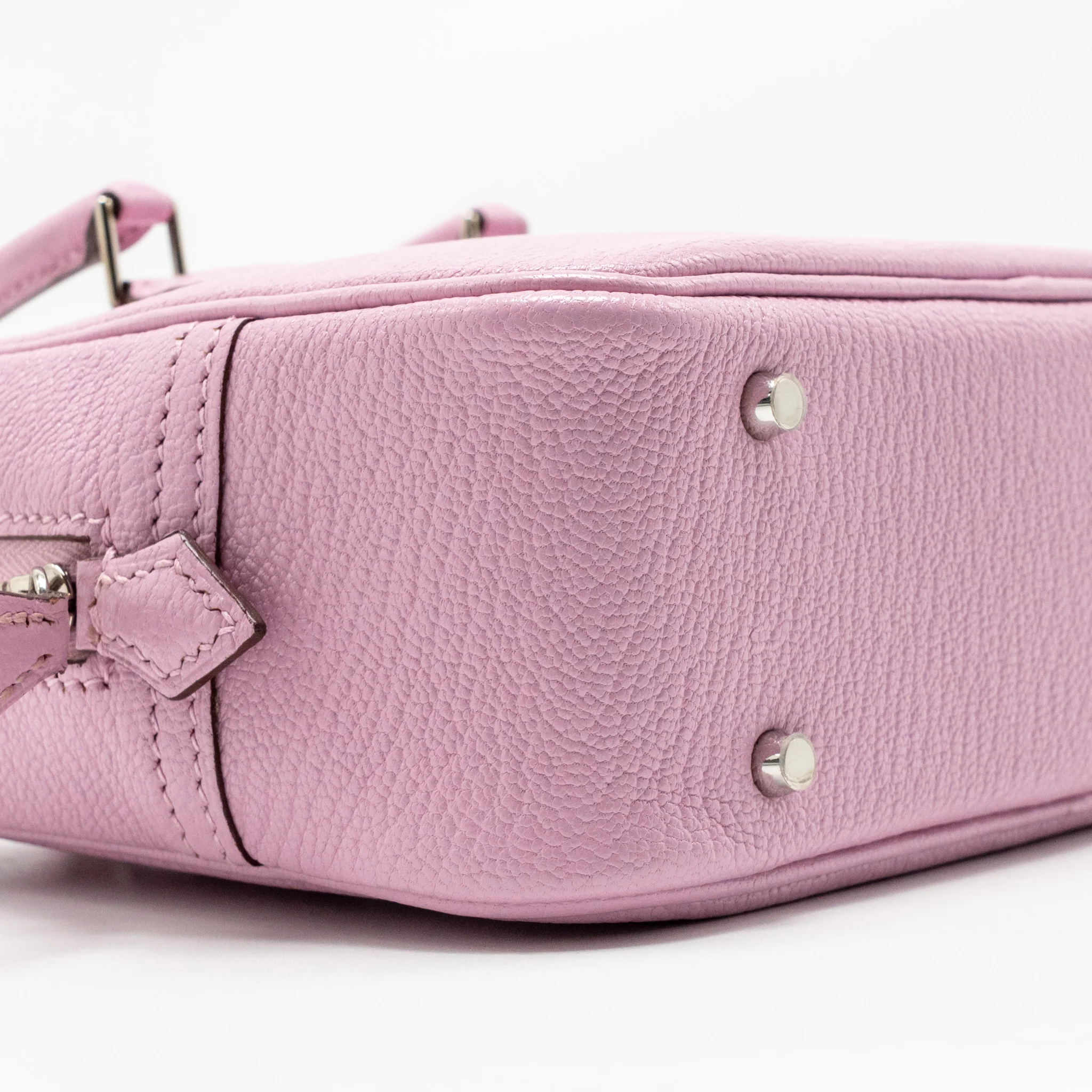 Hermes Mini Plume II chèvre mysore x9 mauve sylvestre shw stamp D - Image 7