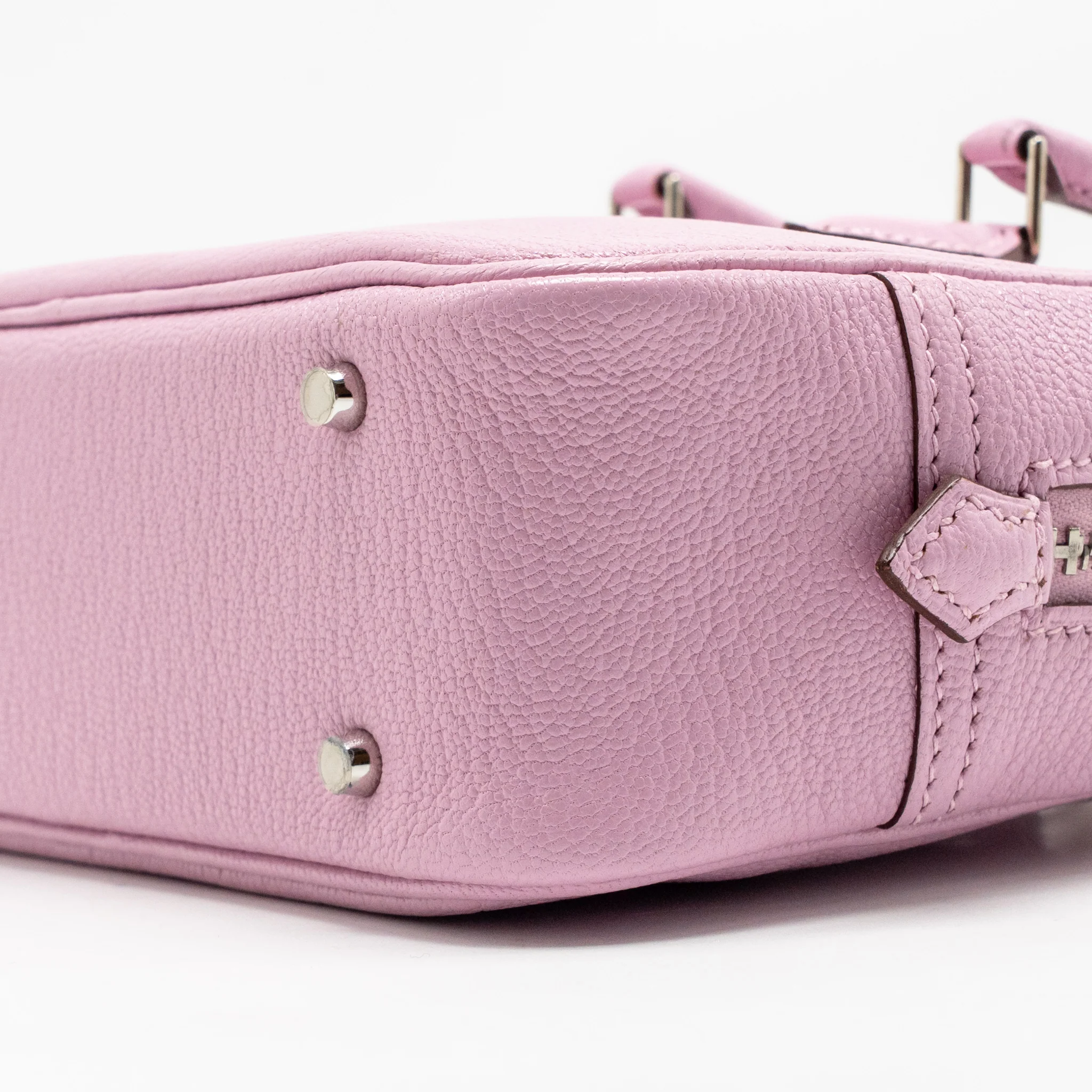 Hermes Mini Plume II chèvre mysore x9 mauve sylvestre shw stamp D - Image 8