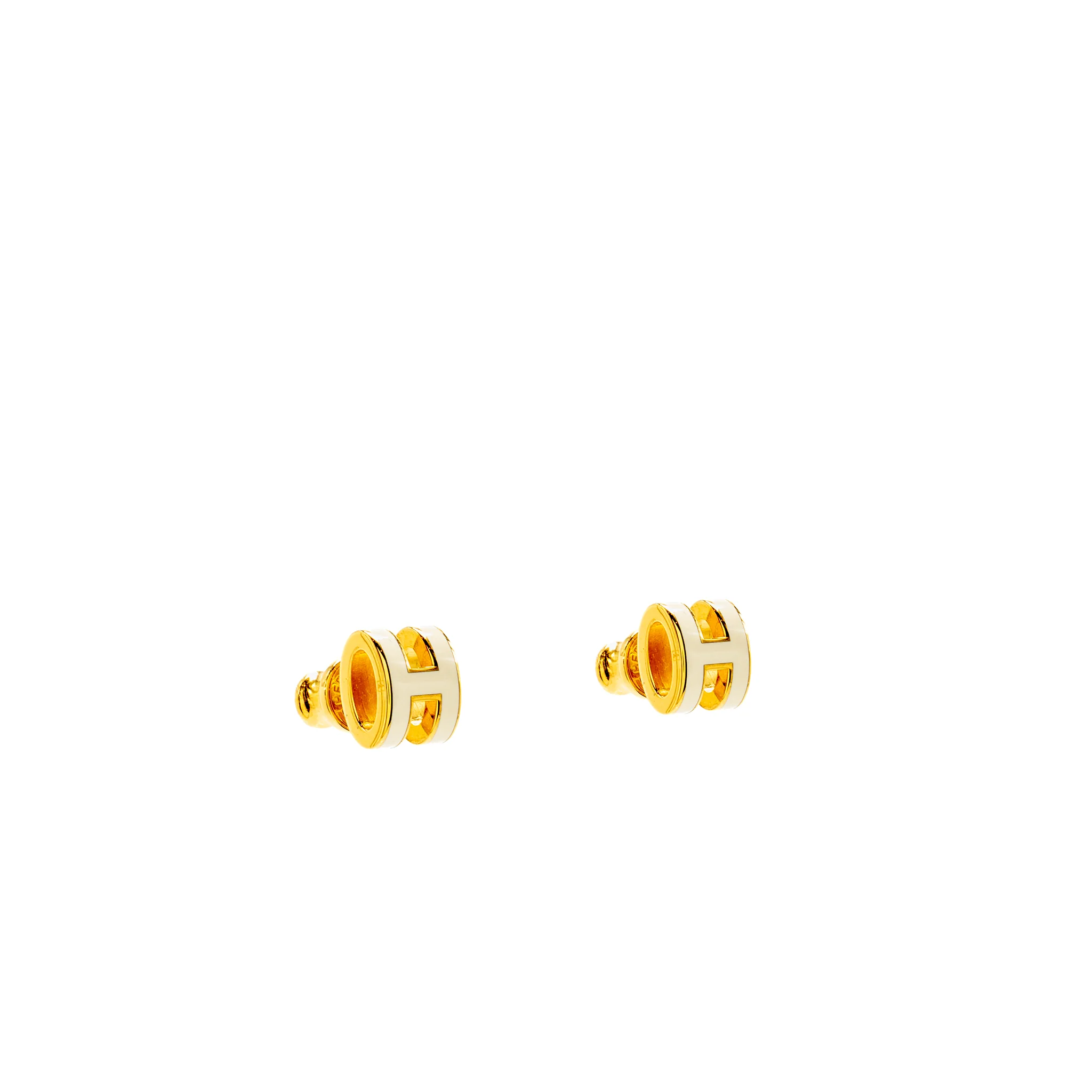 Hermes Mini Pop H earrings blanc GHW - Image 2