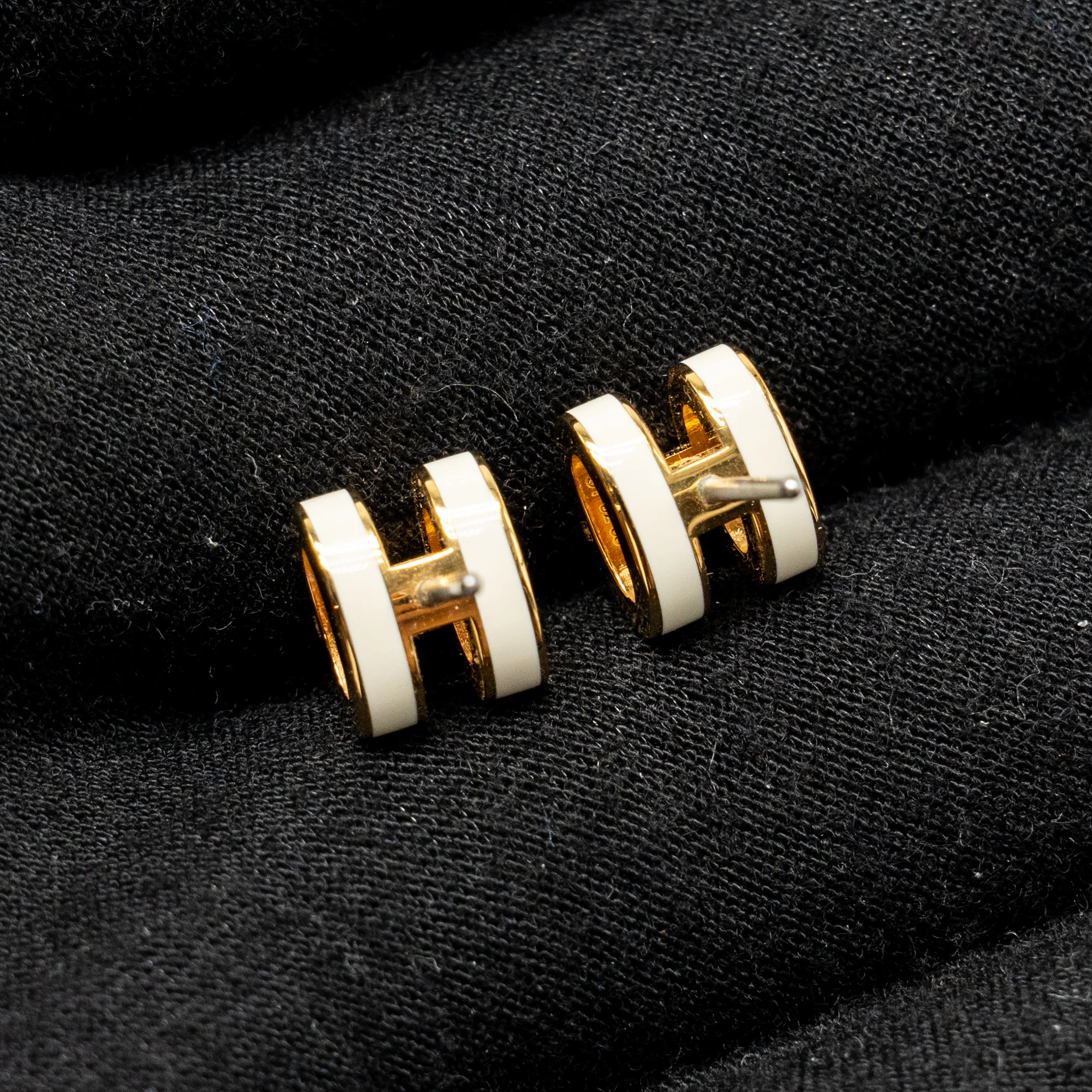 Hermes Mini Pop H earrings blanc GHW - Image 3