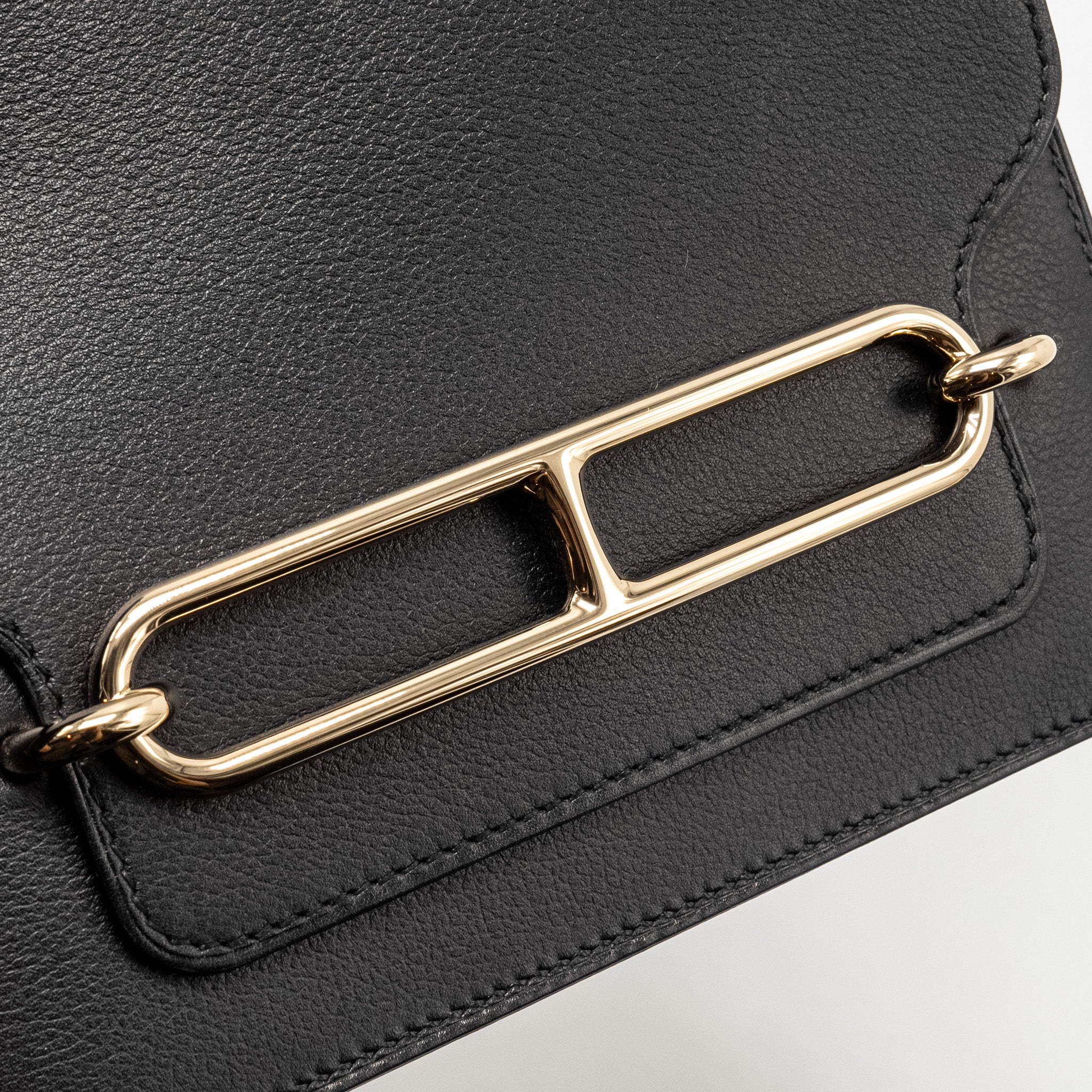 Hermes Mini Roulis Evergrain Black LGHW Stamp W - Image 12