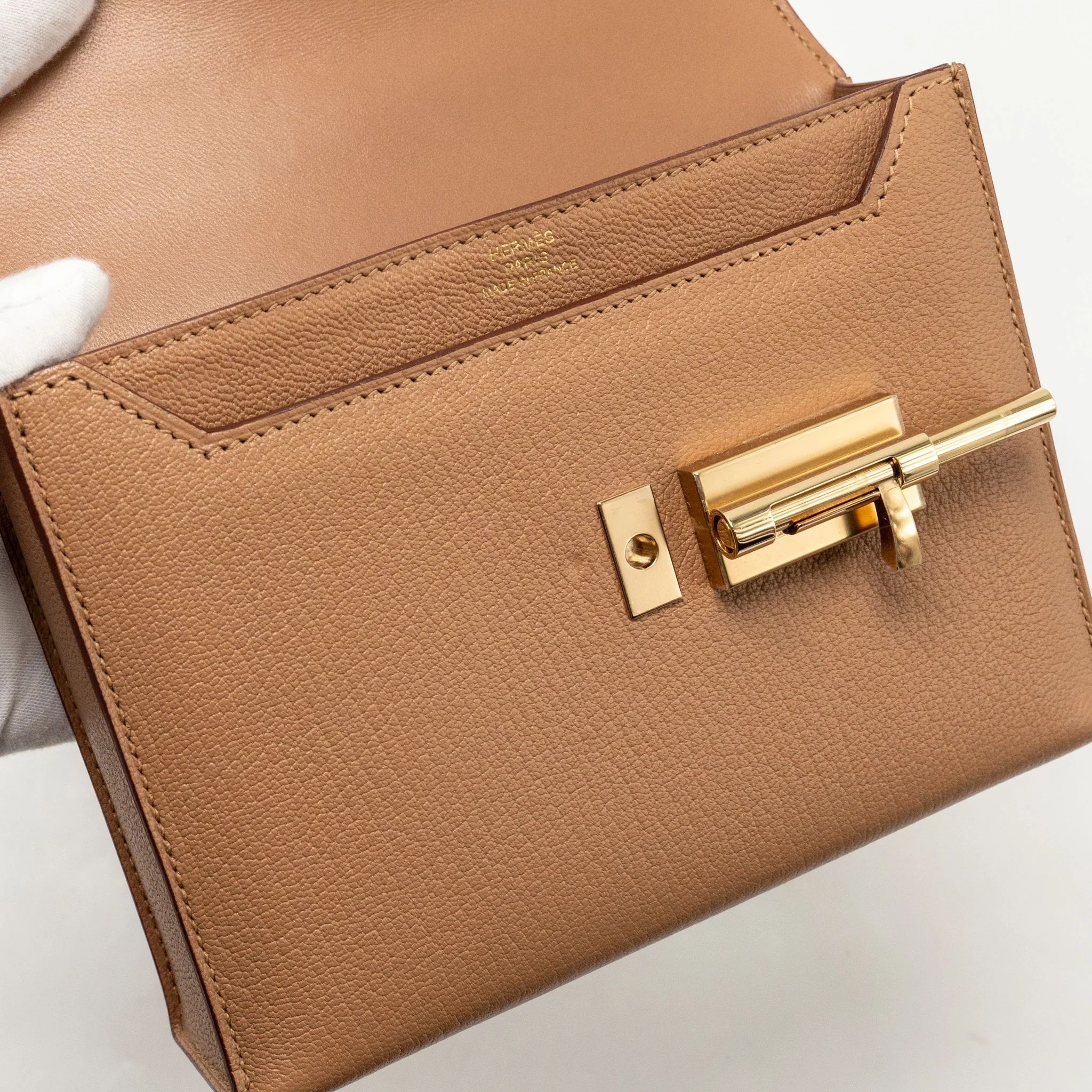 Hermes Mini Verrou Chèvre Mysore 2J Quebracho LGHW Stamp U - Image 13
