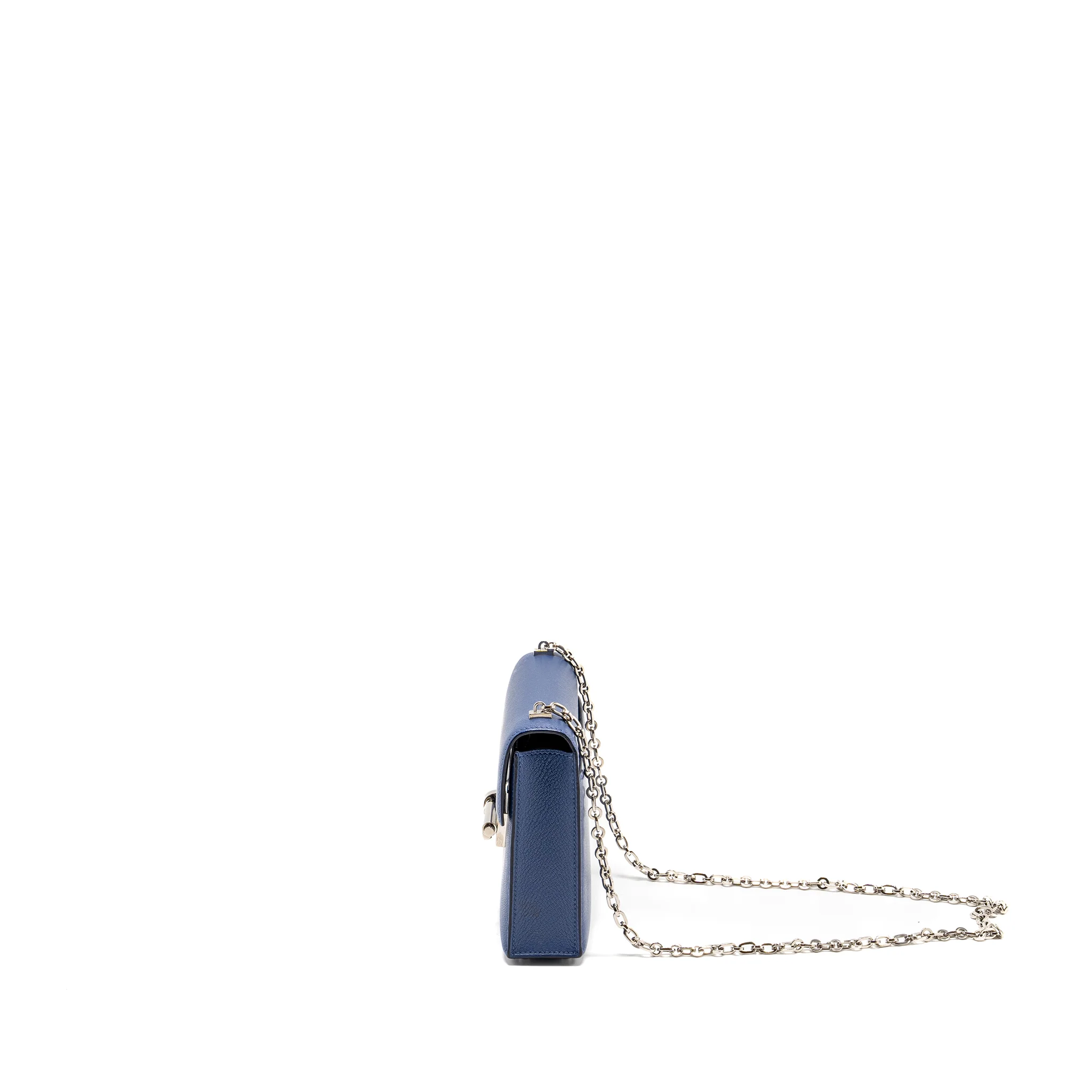 Hermes Mini Verrou Chèvre Mysore Blue Brighton SHW Stamp C - Image 4