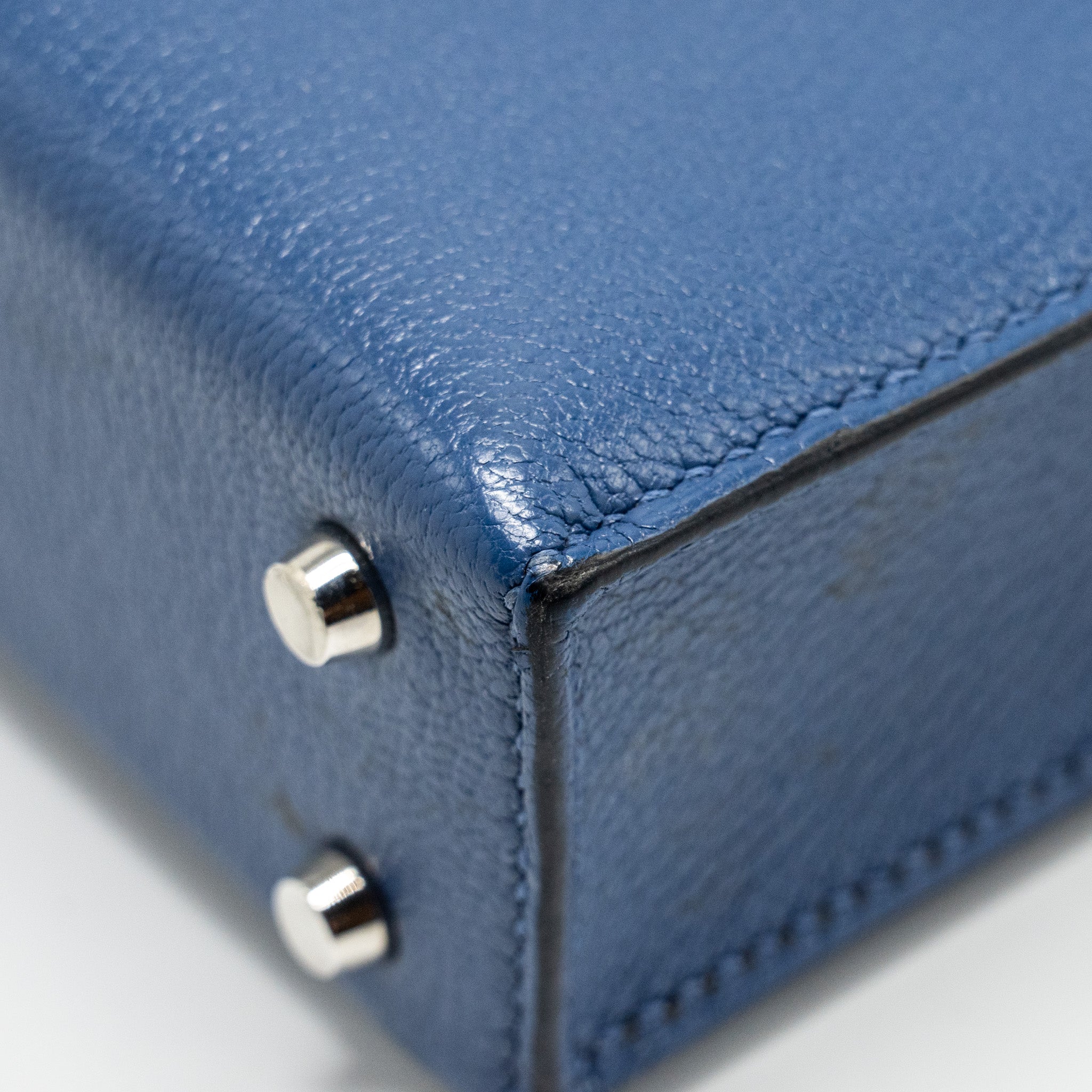 Hermes Mini Verrou Chèvre Mysore Blue Brighton SHW Stamp C - Image 9
