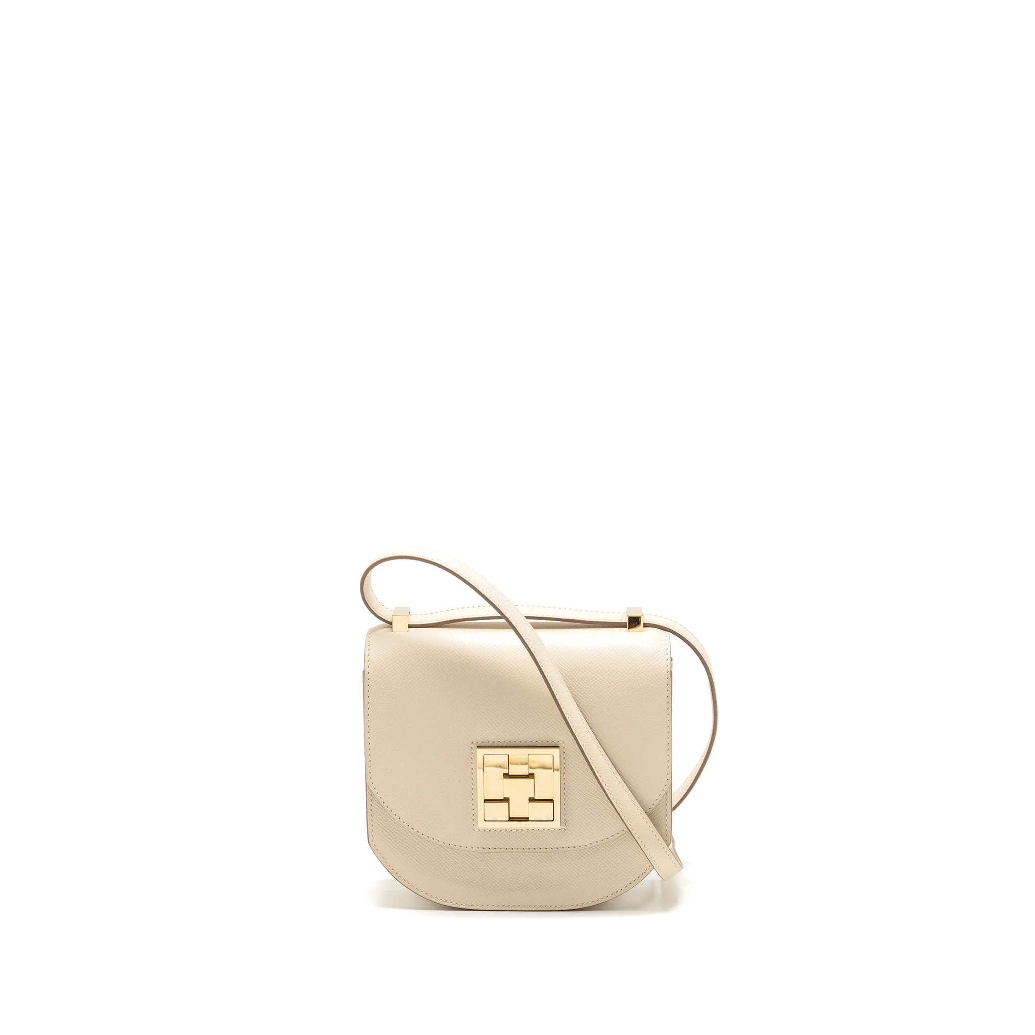 Hermes Mosaique AU 24 Mini Bag Epsom Craie LGHW Stamp Z