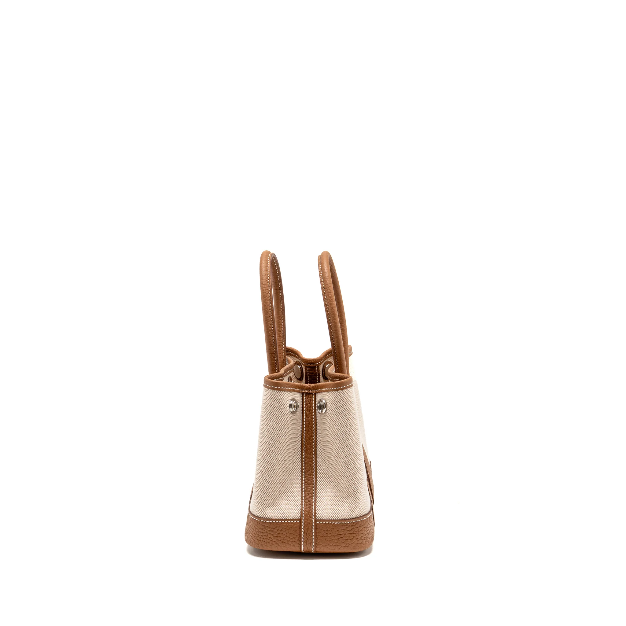 Hermes neo garden party 23 canvas/negonda ecru-beige/gold SHW stamp G - Image 4