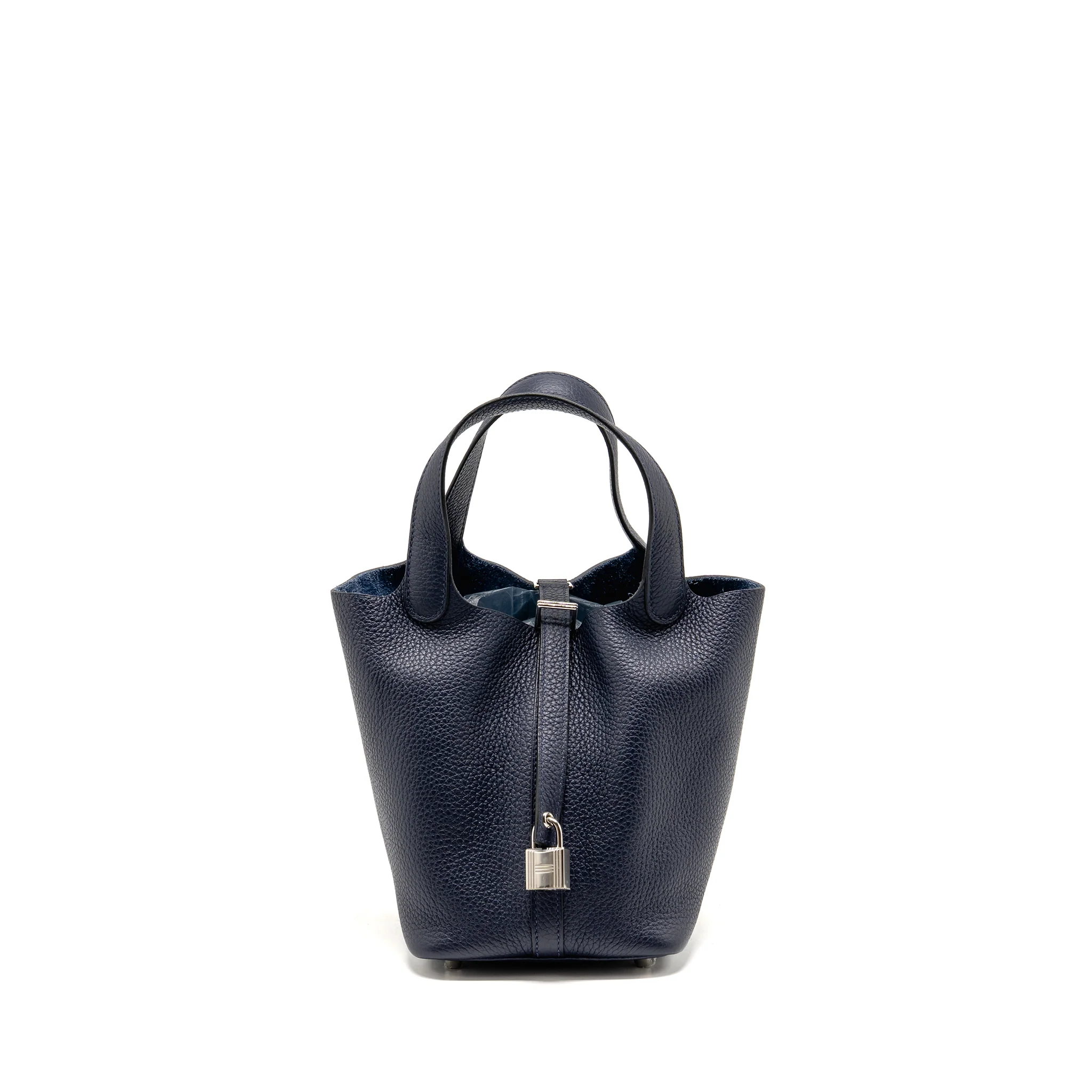 Hermes Picotin 18 Lock Bag Clemence Blue Nuit SHW Stamp B