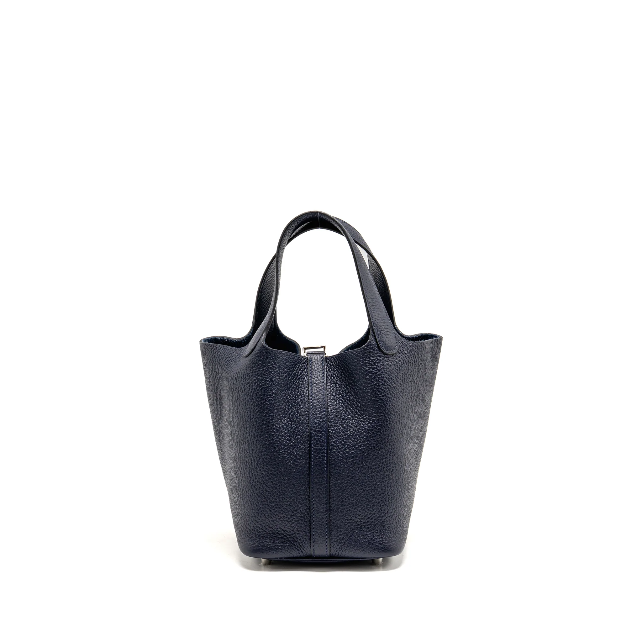 Hermes Picotin 18 Lock Bag Clemence Blue Nuit SHW Stamp B - Image 2