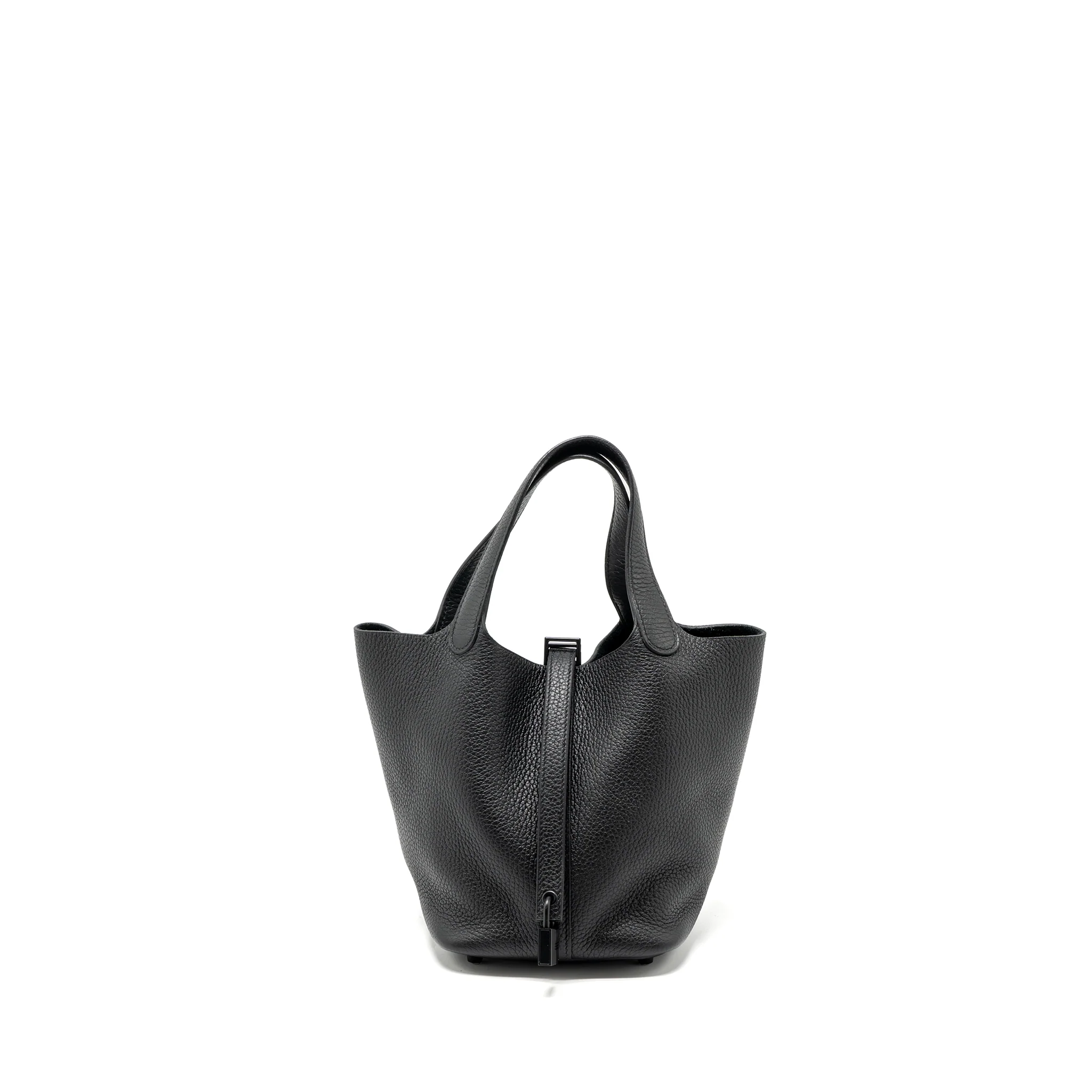 Hermes picotin 18 lock bag clemence so black with black hardware Stamp Z