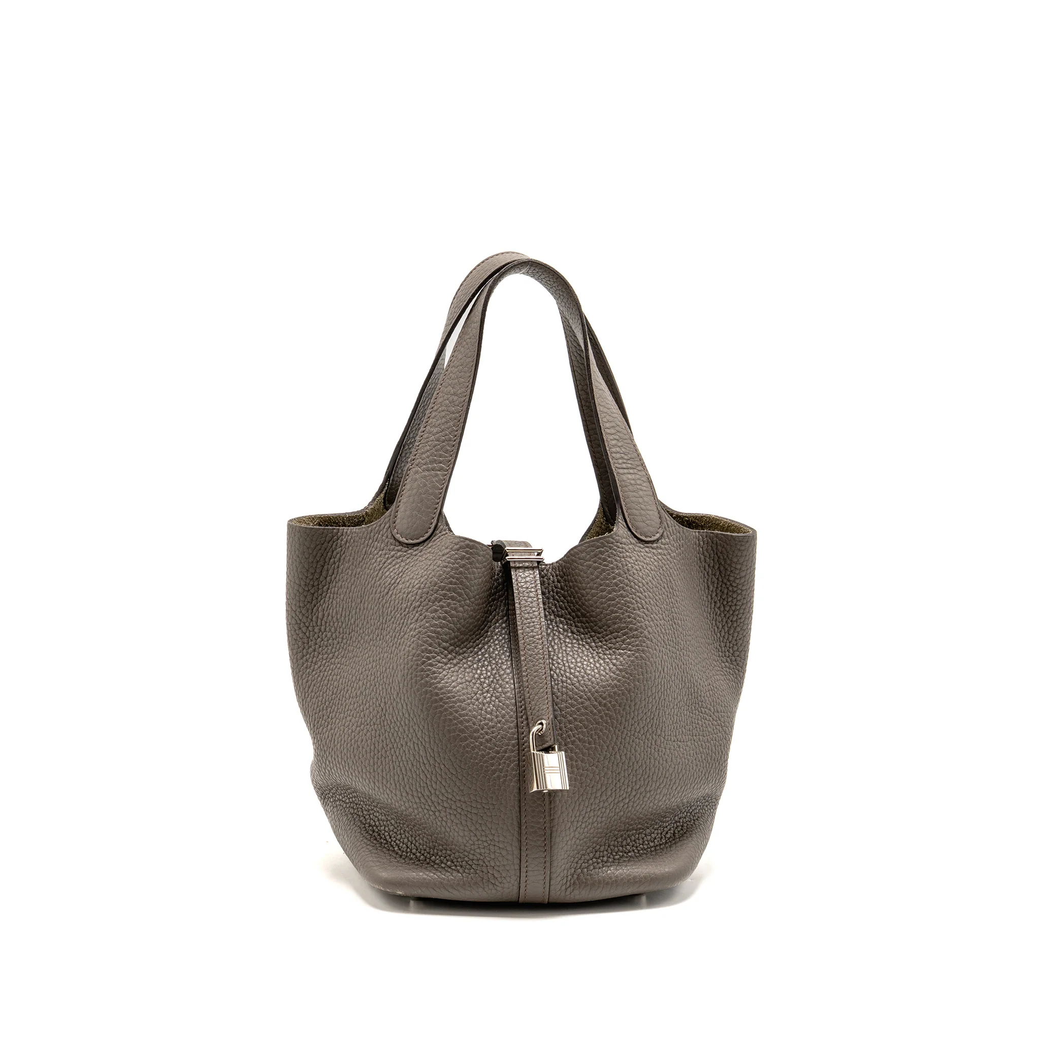 Hermes Picotin 22 Lock Bag Clemence Gris Etain SHW Stamp X