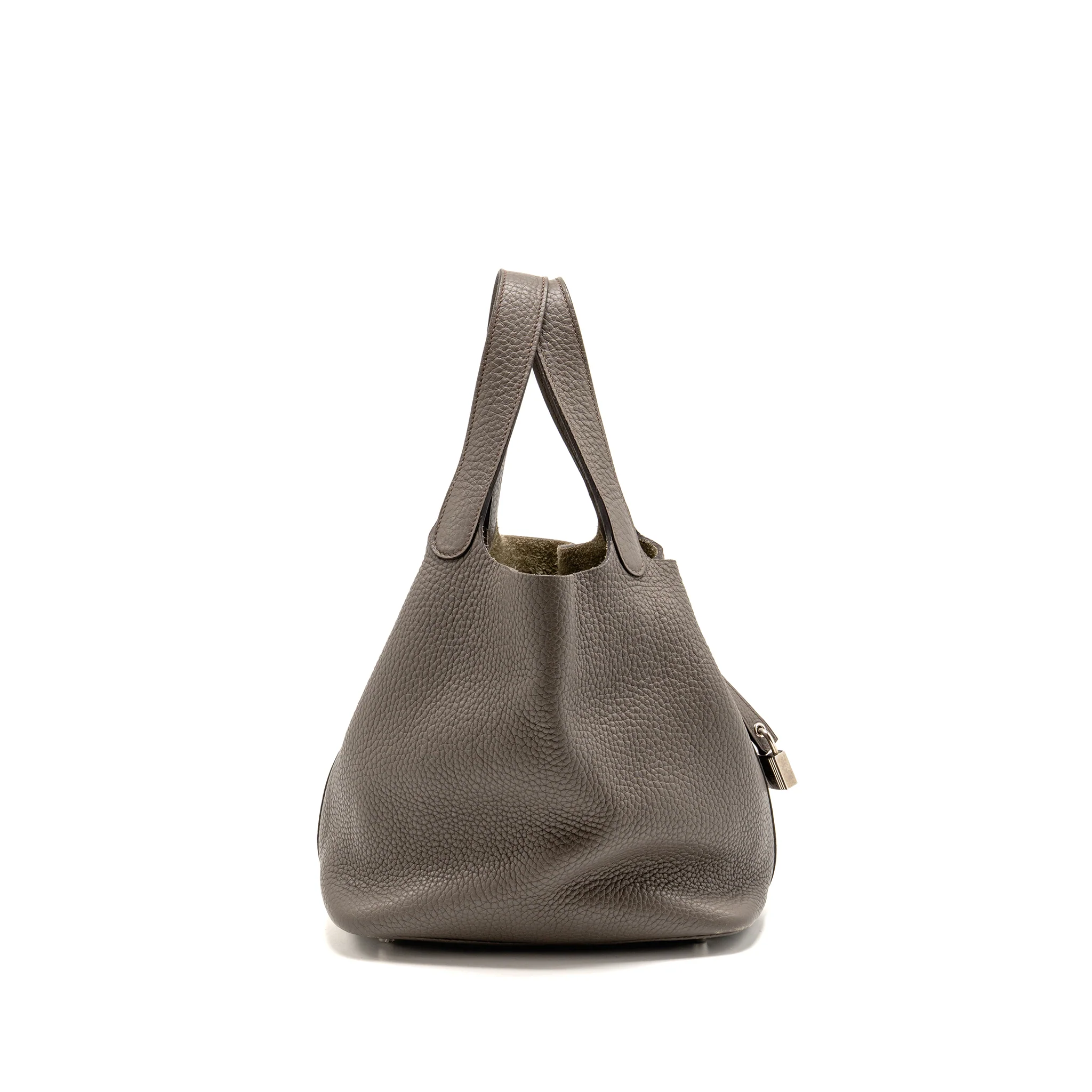 Hermes Picotin 22 Lock Bag Clemence Gris Etain SHW Stamp X - Image 3