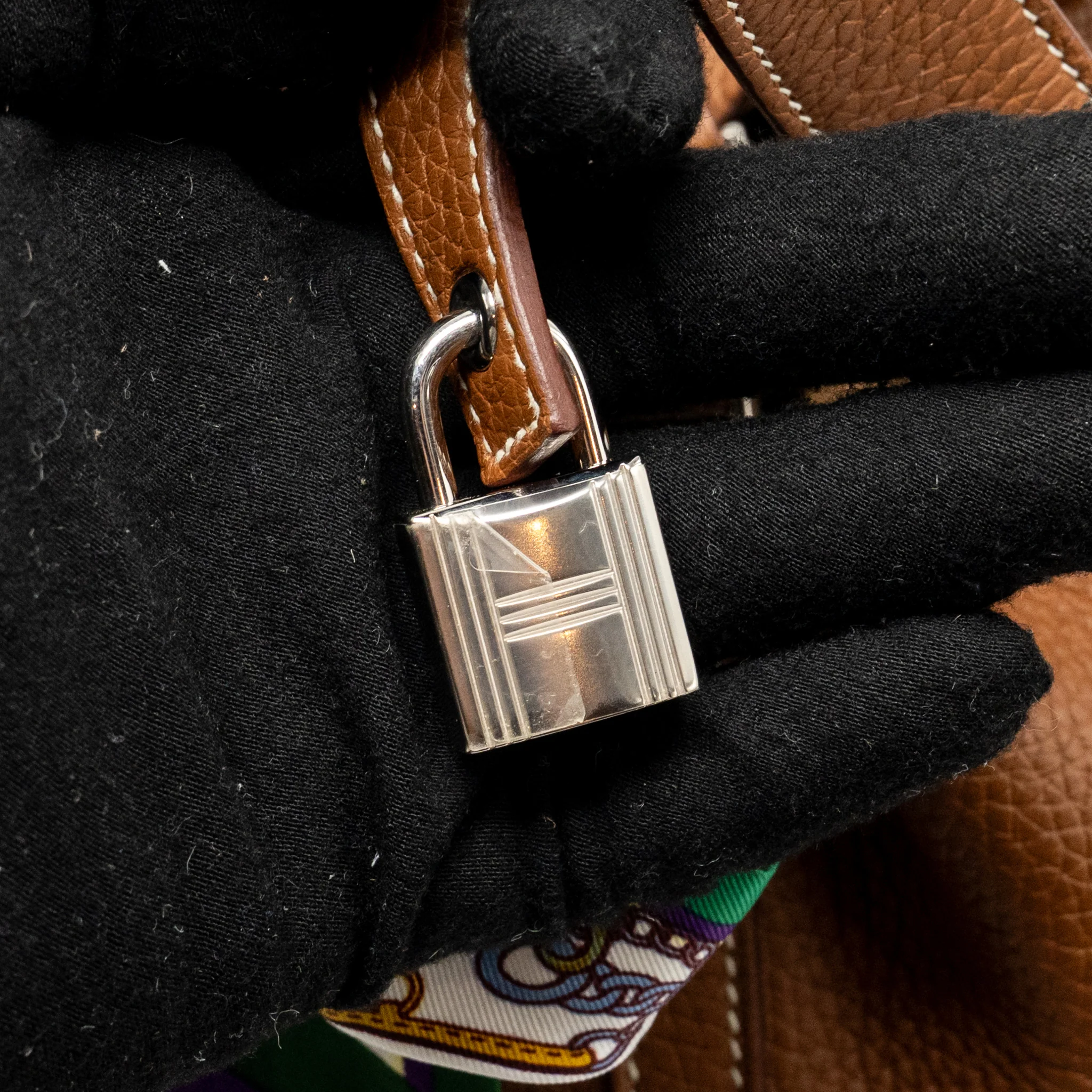 Hermes Picotin 22 Lock Bag Clemence/Swift Gold/Blue Brume Handle SHW Stamp Z - Image 17