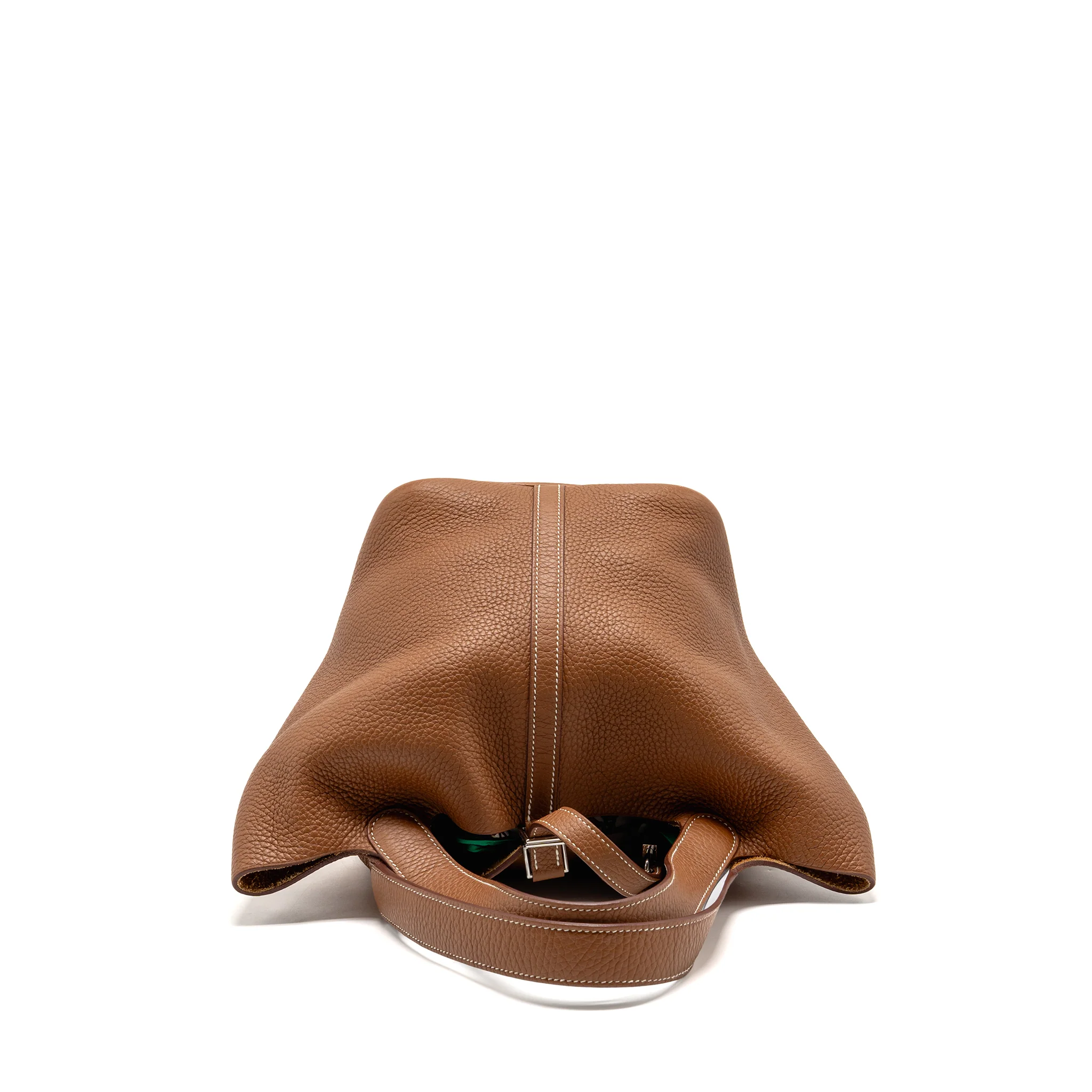 Hermes Picotin 22 Lock Bag Clemence/Swift Gold/Blue Brume Handle SHW Stamp Z - Image 5