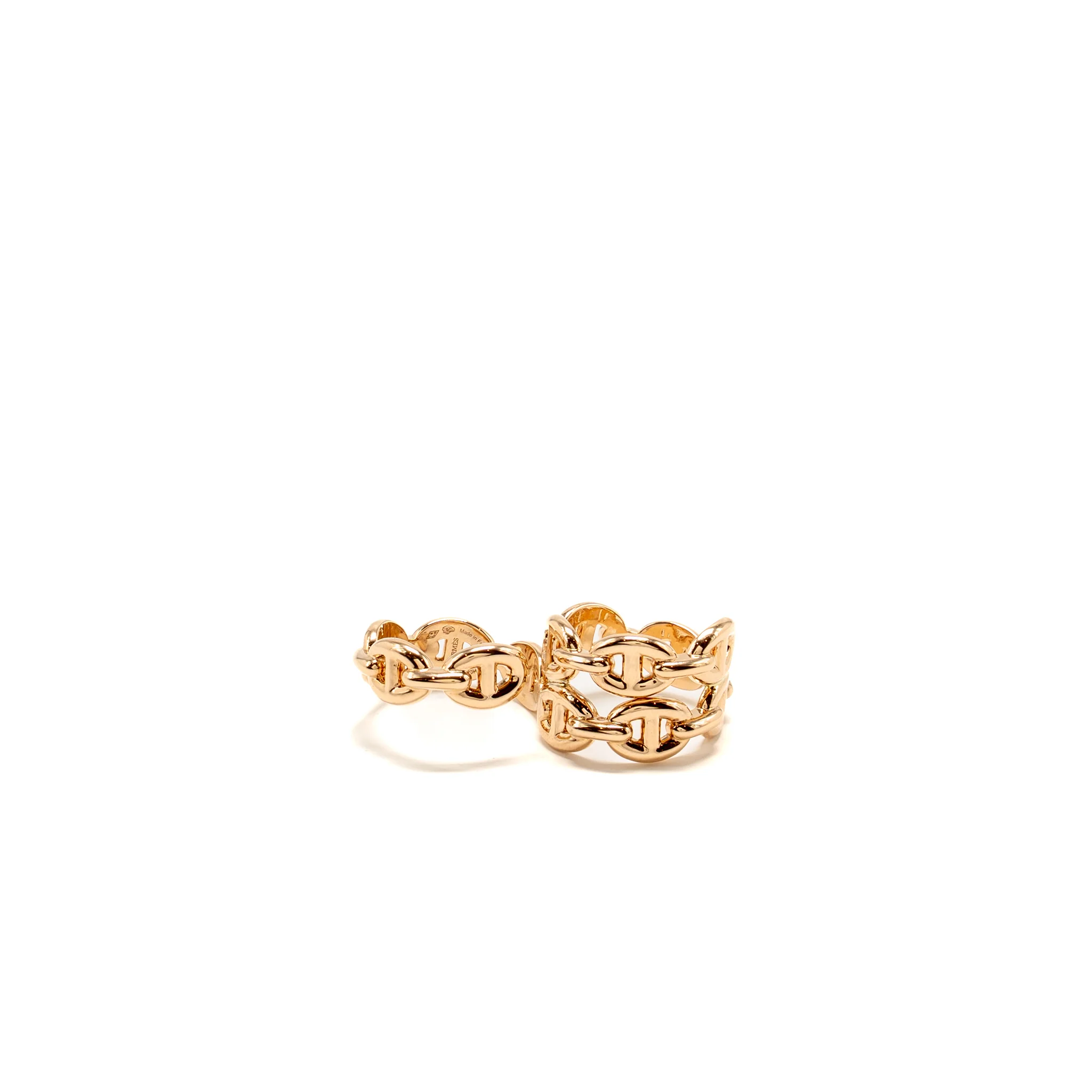 Hermes Size 54 Chaine d'ancre Enchainee Double Ring Rose Gold