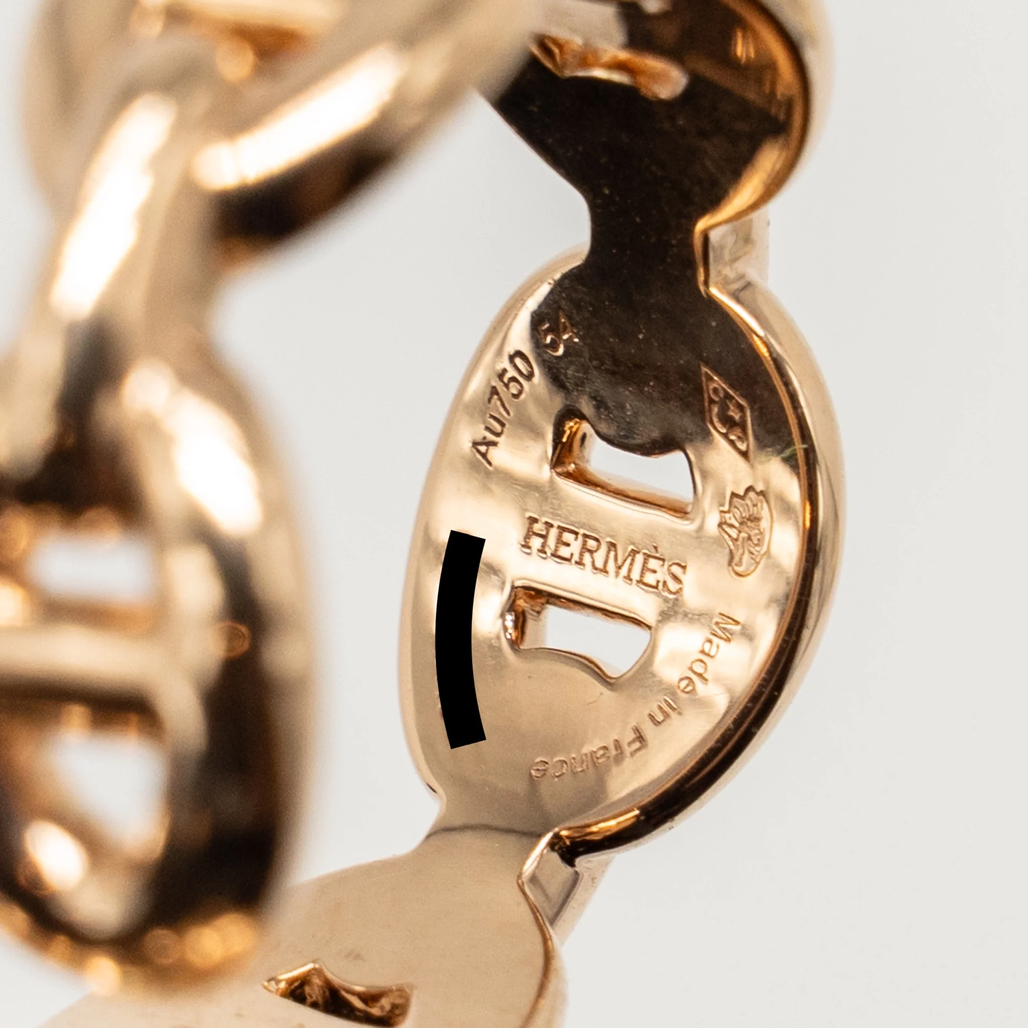 Hermes Size 54 Chaine d'ancre Enchainee Double Ring Rose Gold - Image 7