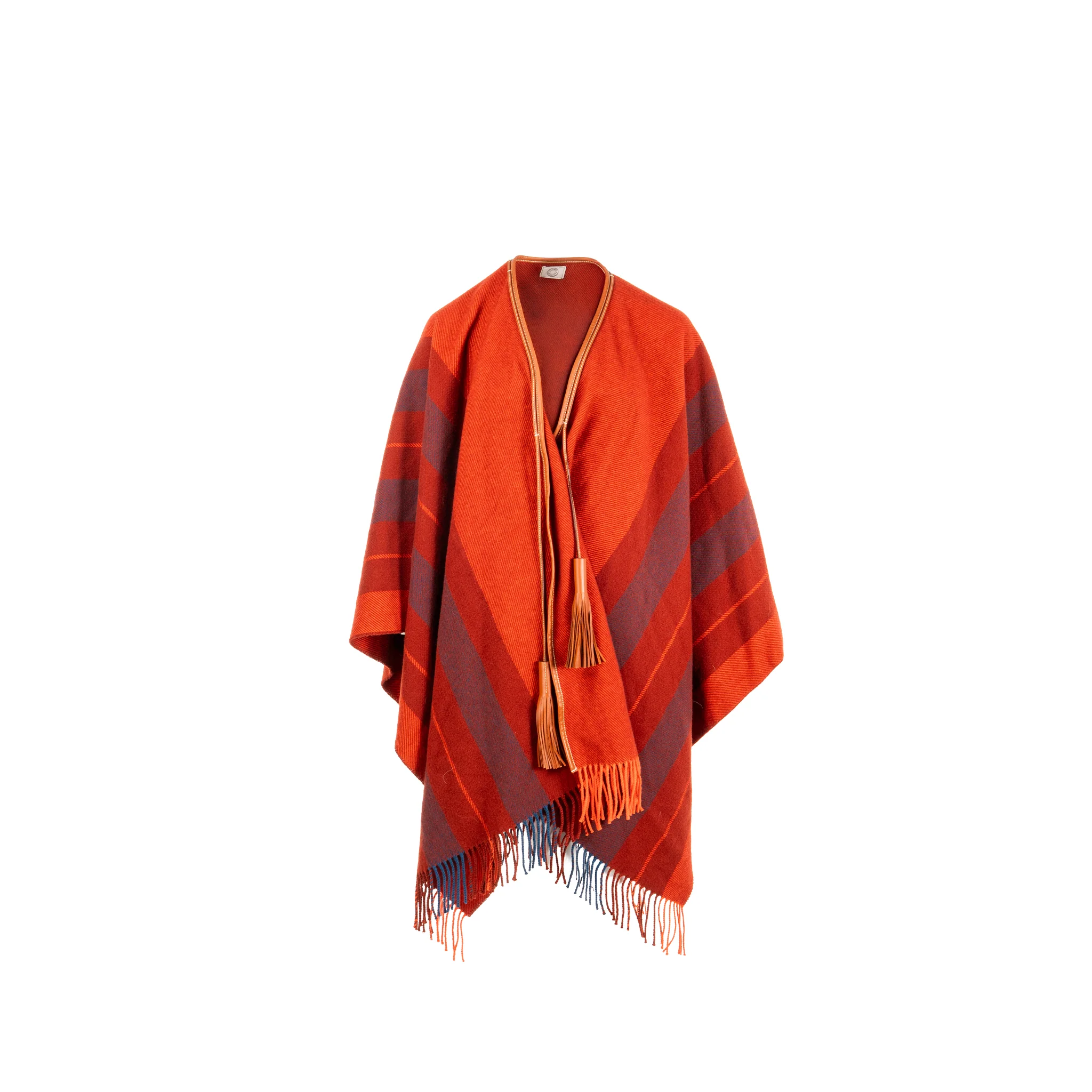 Hermes Rocabar Poncho Merino Wool/Cashmere Rouge H