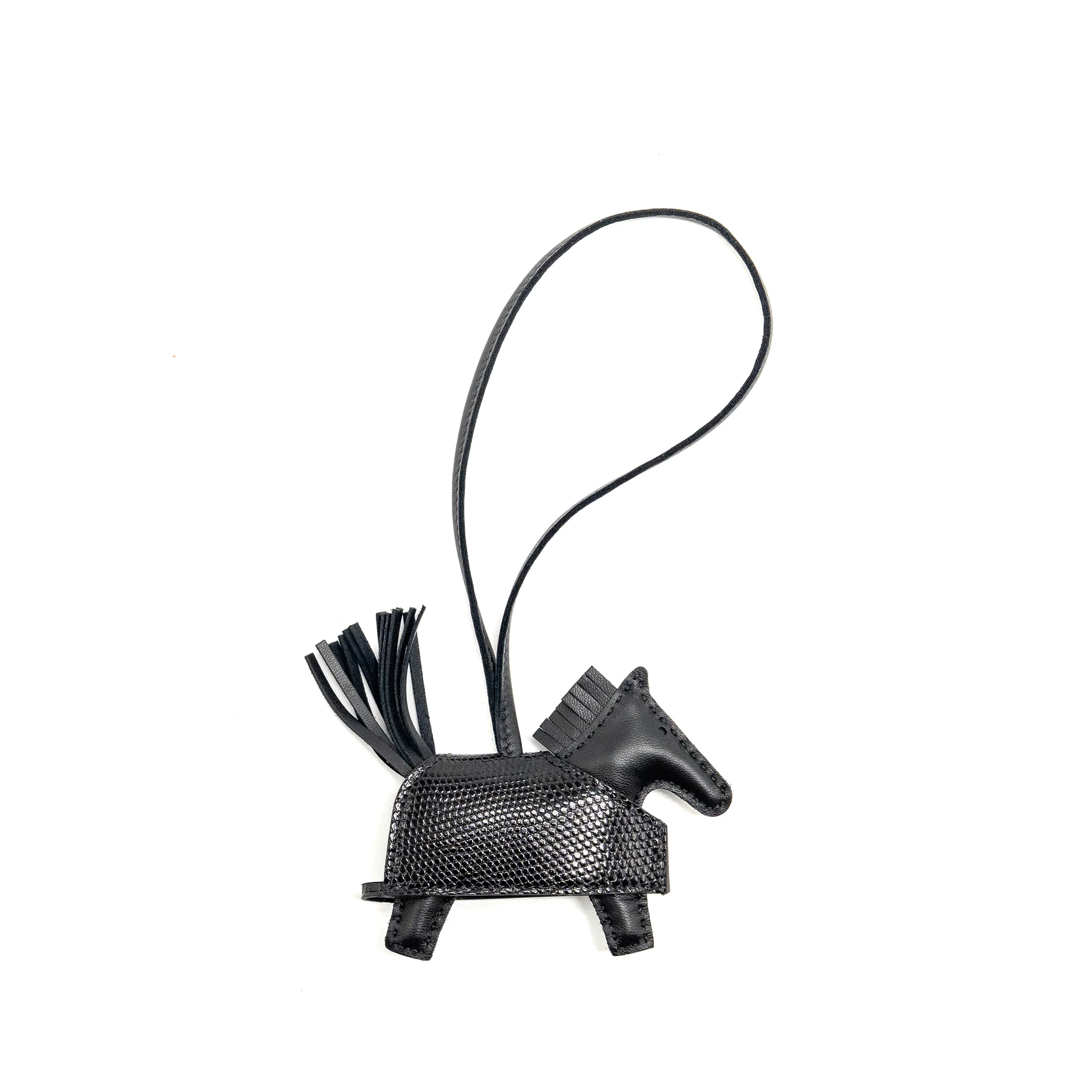 Hermes Rodeo Robeo Rock PM Bag Charm Lizard Niloticus Black SHW Stamp K - Image 2