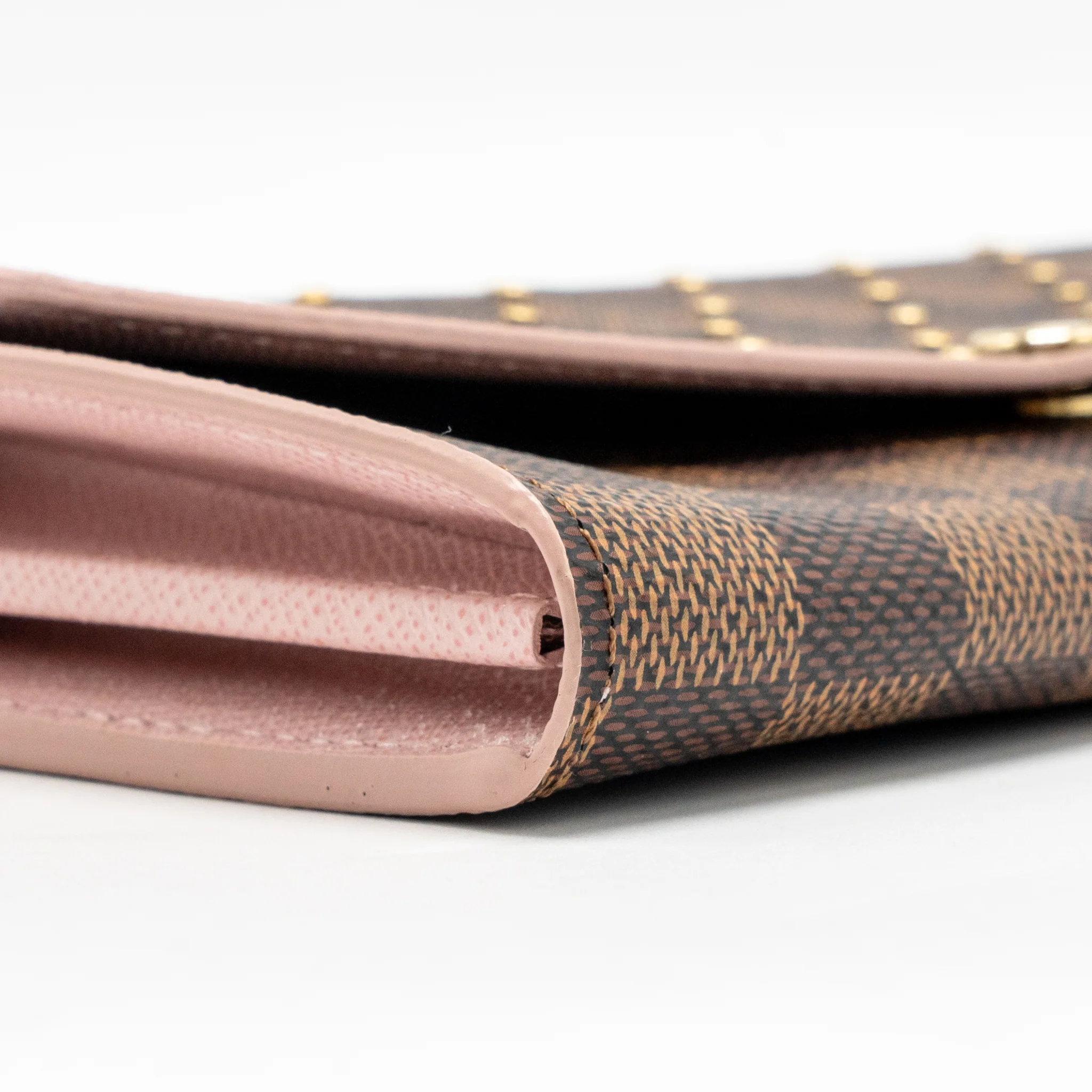 Louis Vuitton Sarah Portefeuille Long Wallet Damier Ebene Canvas Pink GHW - Image 7