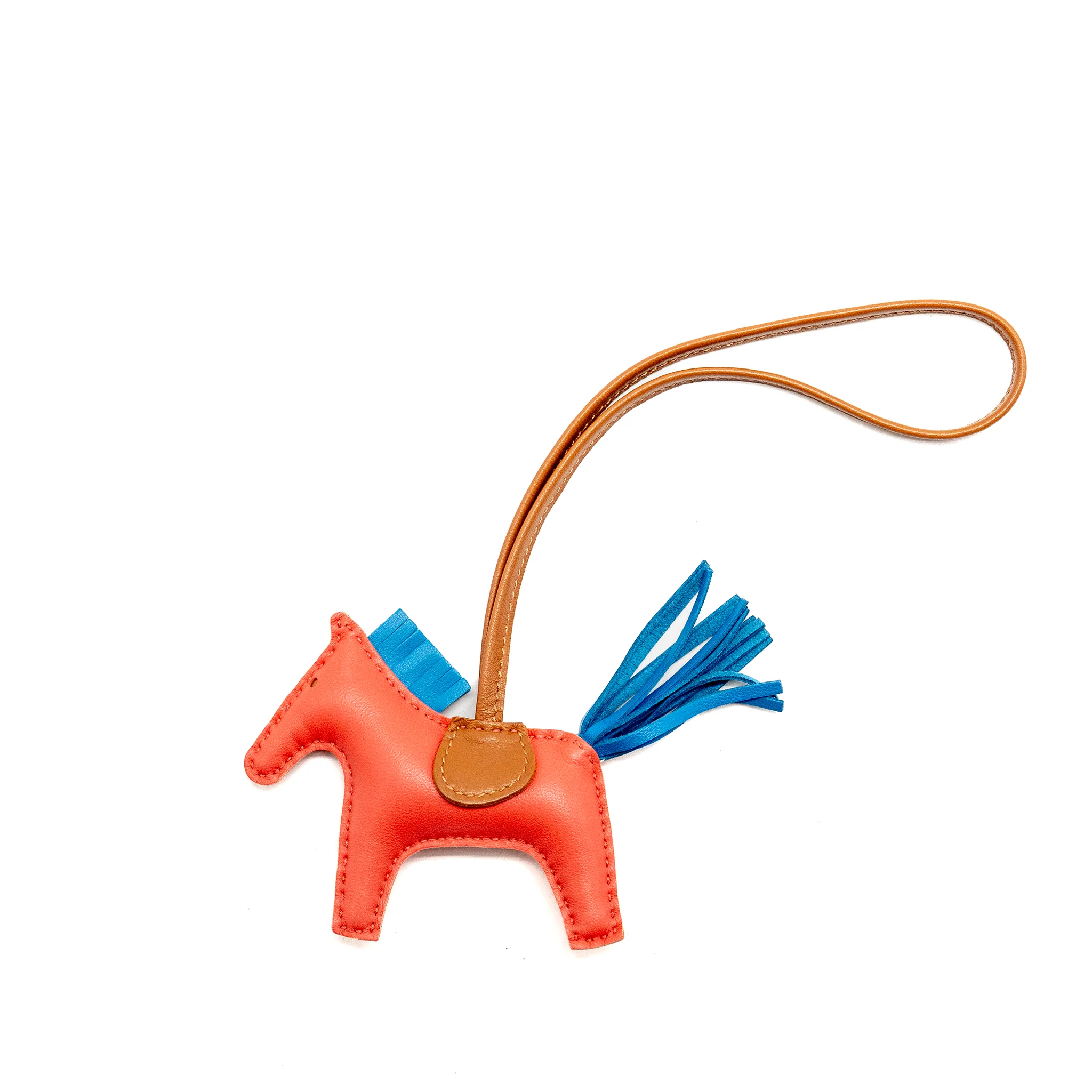 Hermes Rodeo PM bag charm pink / blue / gold stamp U