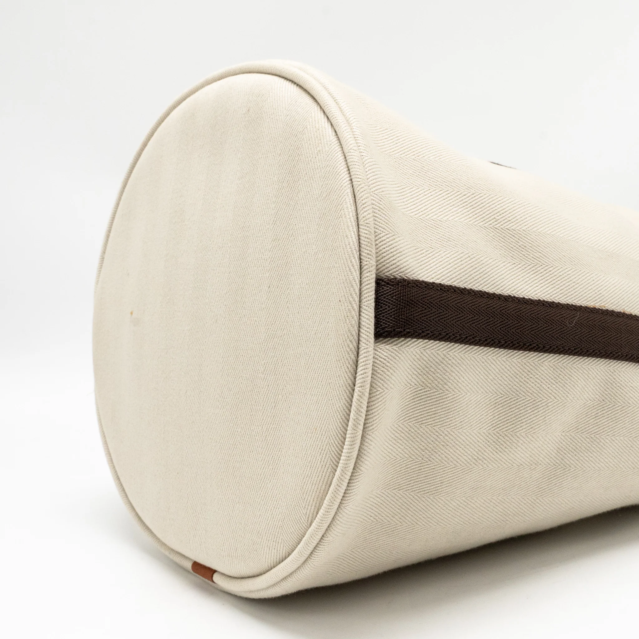 Hermes Sac De Pansage Toile Grooming Bucket Bag Canvas Craie/Gold SHW Stamp Square P - Image 8
