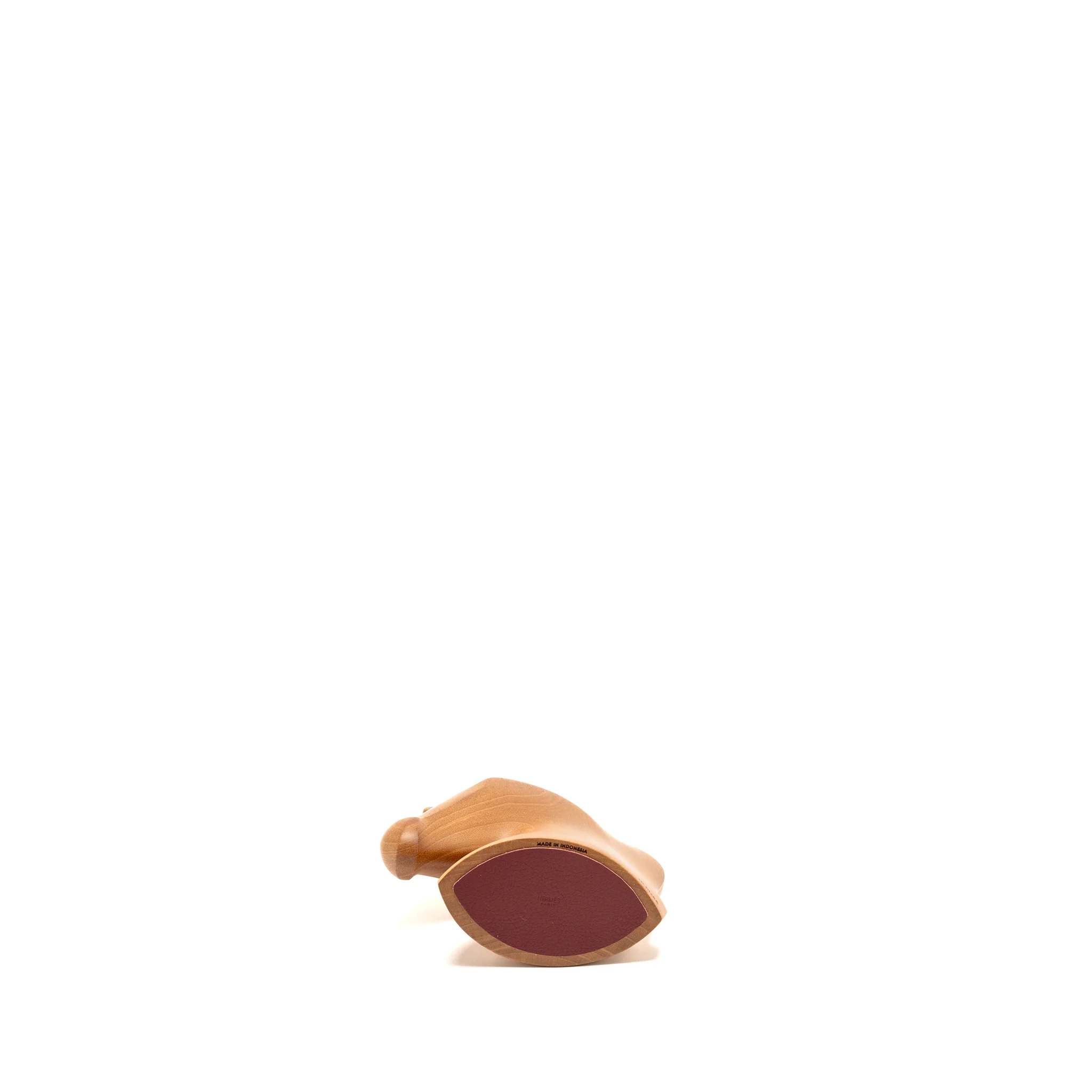 Hermes Samarcande Paperweight Solid Natural Mahogany/Smooth Taurillon Leather Naturel - Image 6