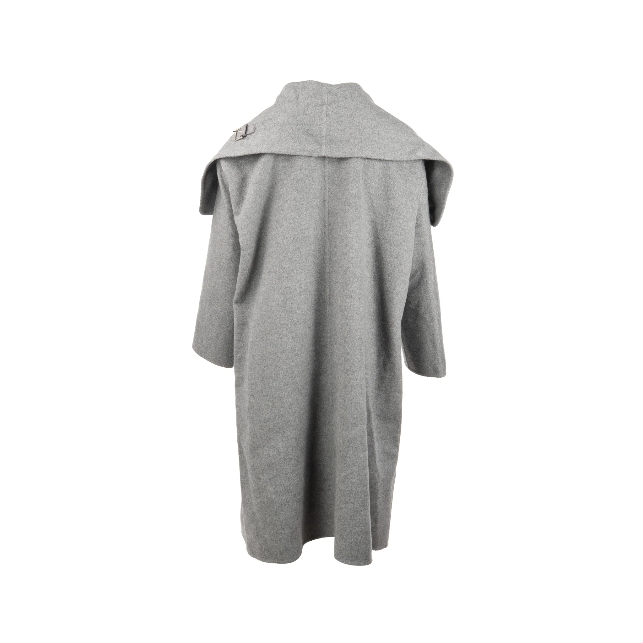 Hermes Size 34 Double-face Long Inspi Couverture Coat Cashmere Gris Crayon - Image 2