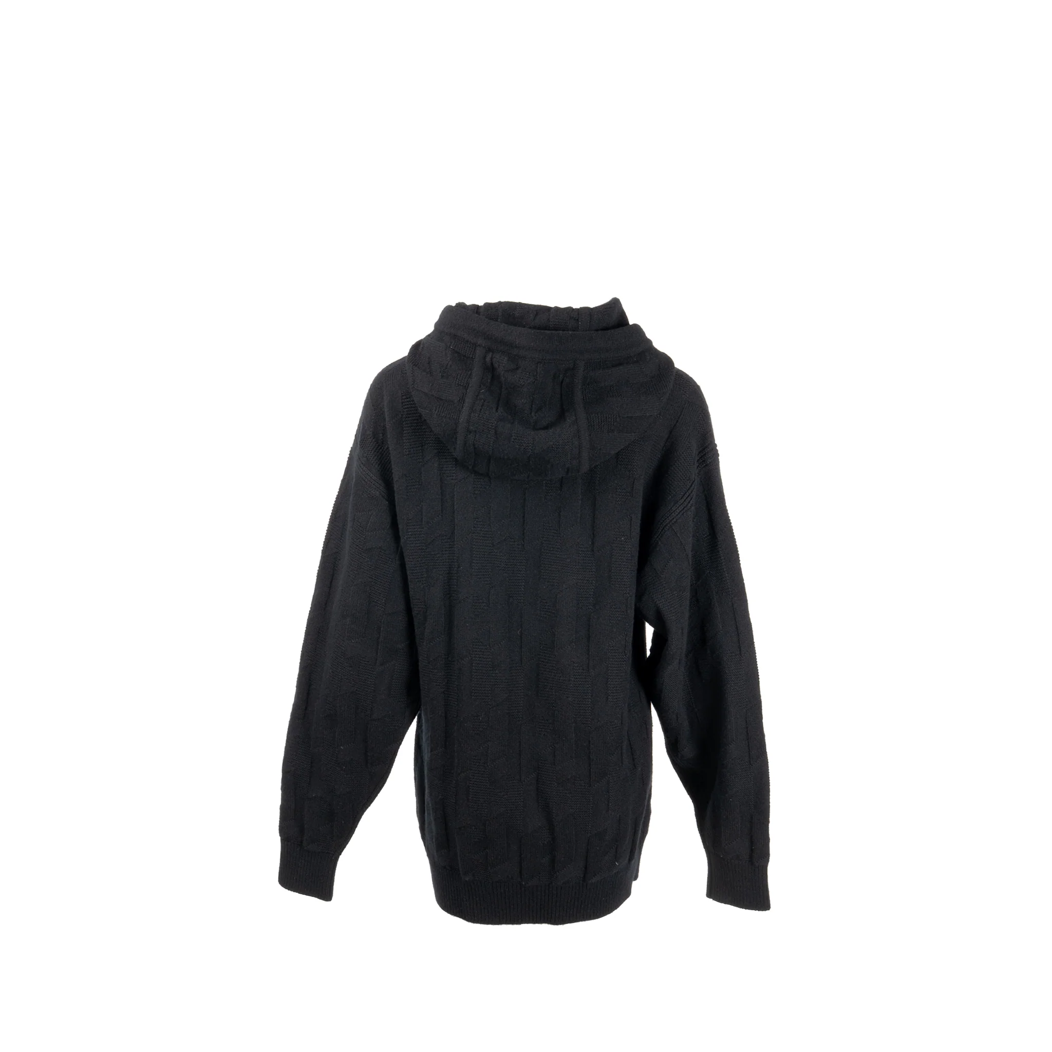 Hermes Size 34 'H' Long-Sleeve Hooded Sweater Wool Black - Image 2