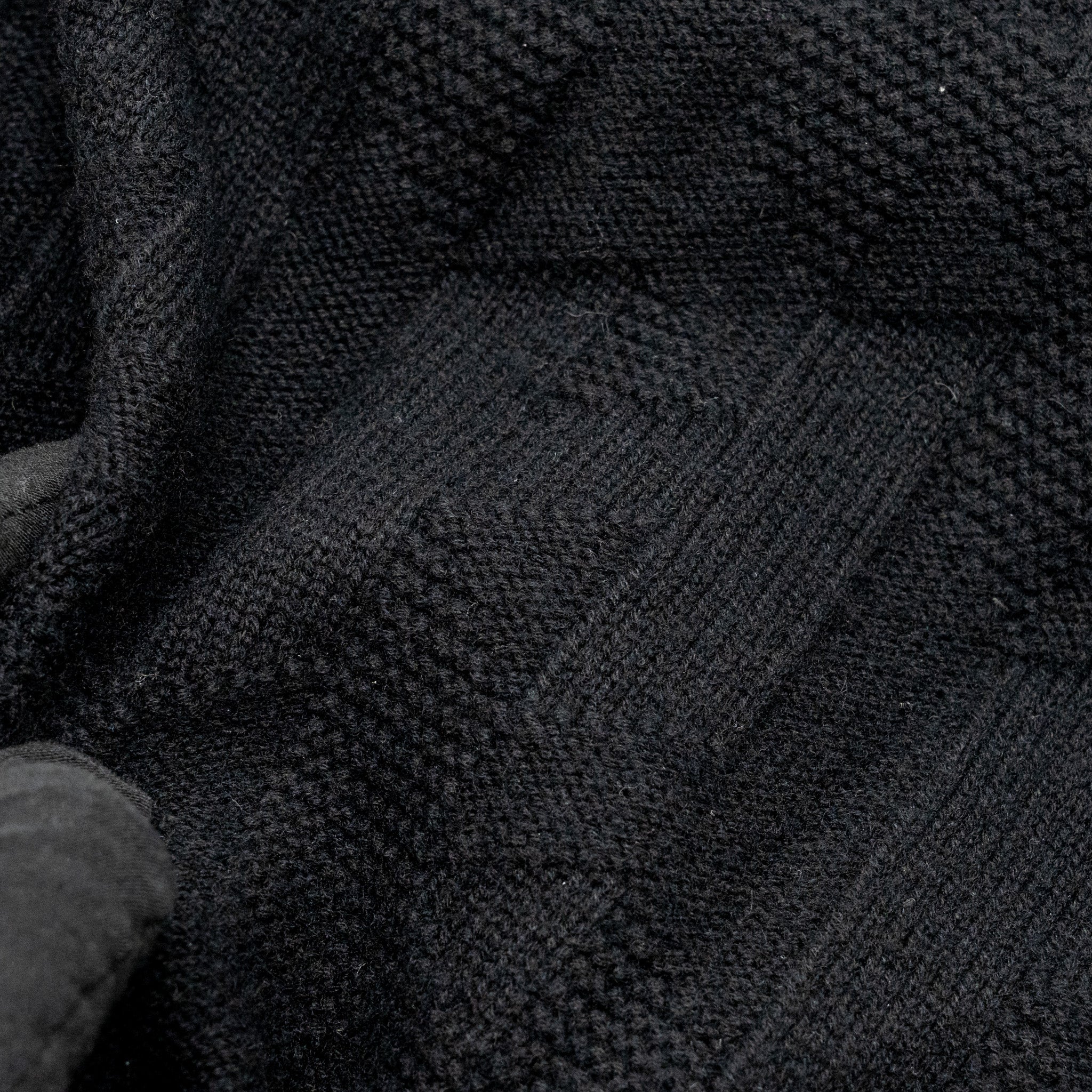 Hermes Size 34 'H' Long-Sleeve Hooded Sweater Wool Black - Image 5