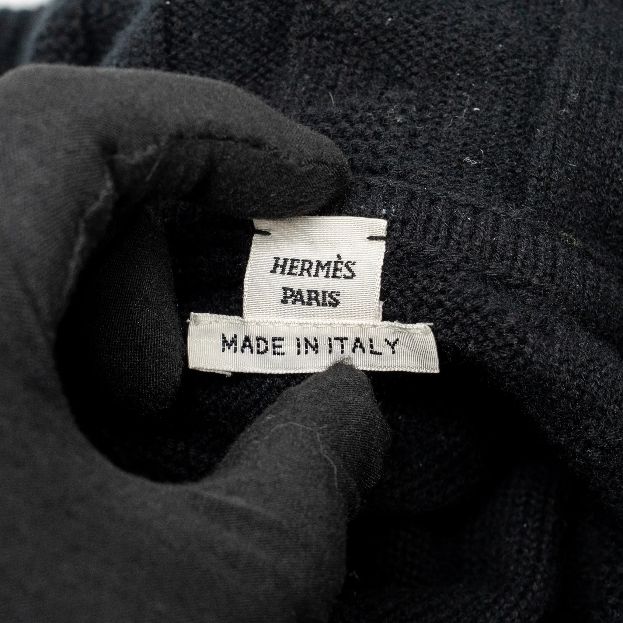 Hermes Size 34 'H' Long-Sleeve Hooded Sweater Wool Black - Image 6