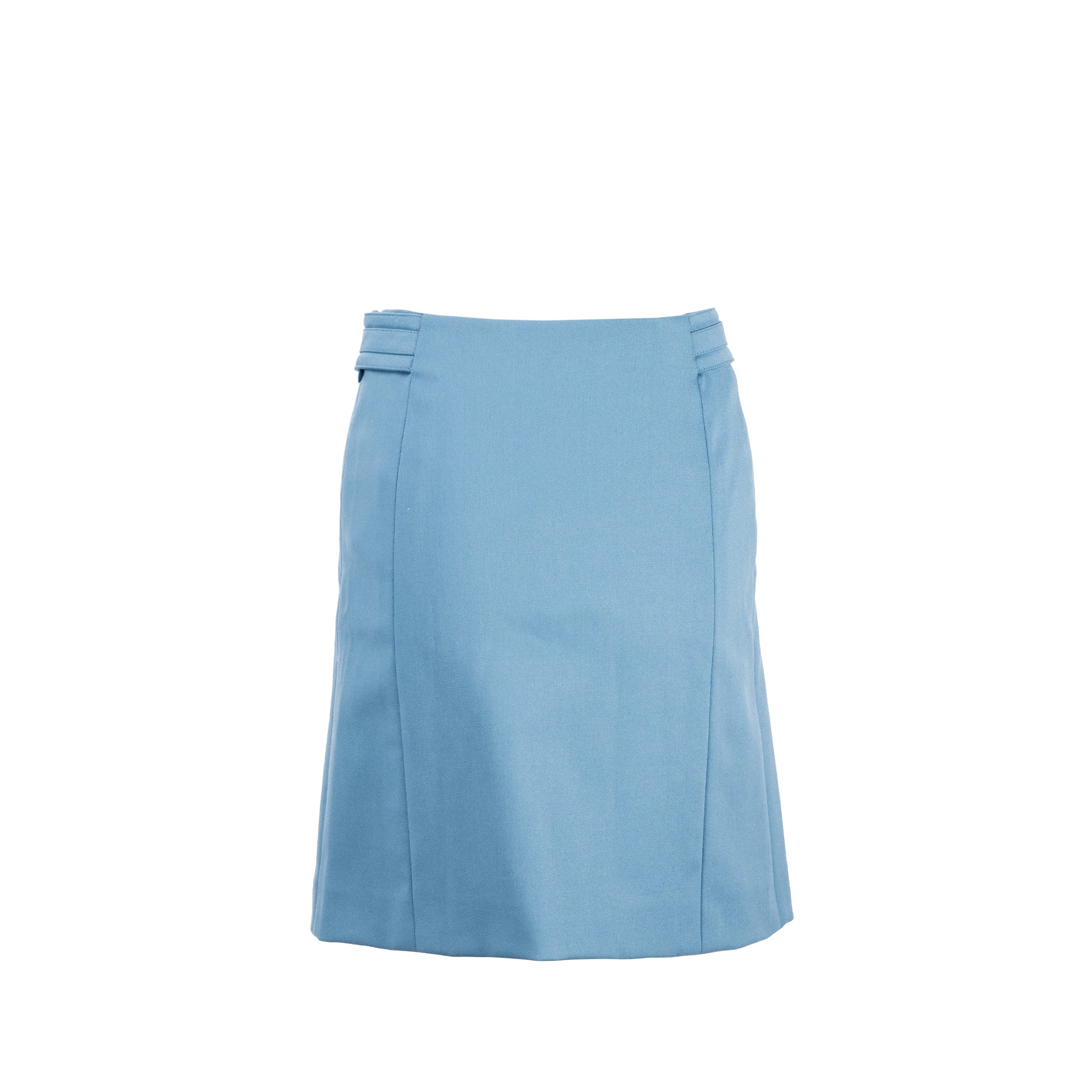 Hermes Size 34 Mini June Skirt Virgin Wool Blue Tempete - Image 3