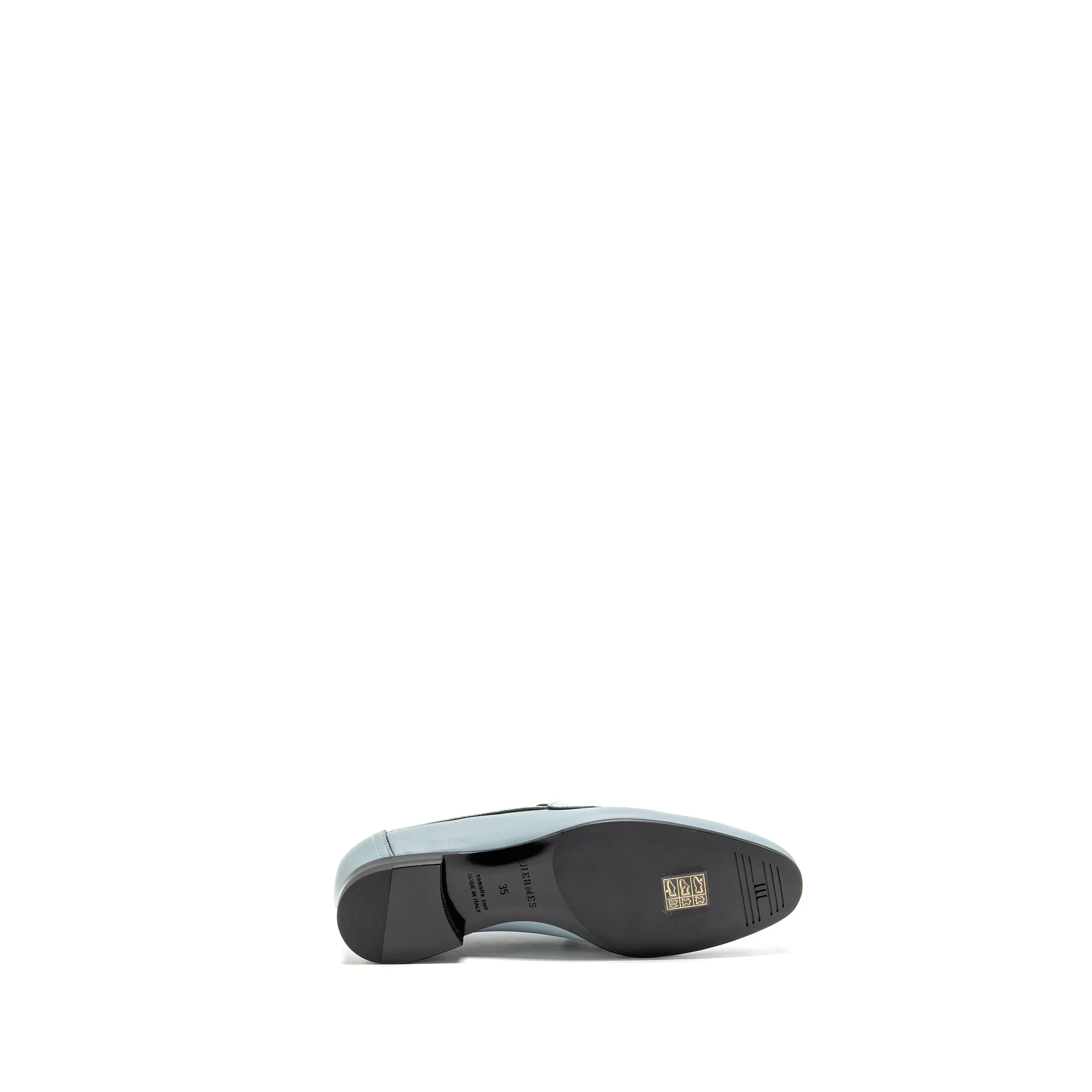 Hermes Size 35 Paris Mocassins Calfskin Leather vert d’eau - Image 7