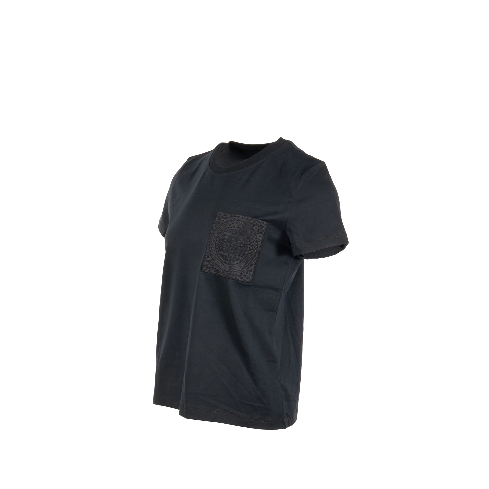 Hermes Size 36 Embroidered Pocket T-Shirt Cotton Black - Image 3