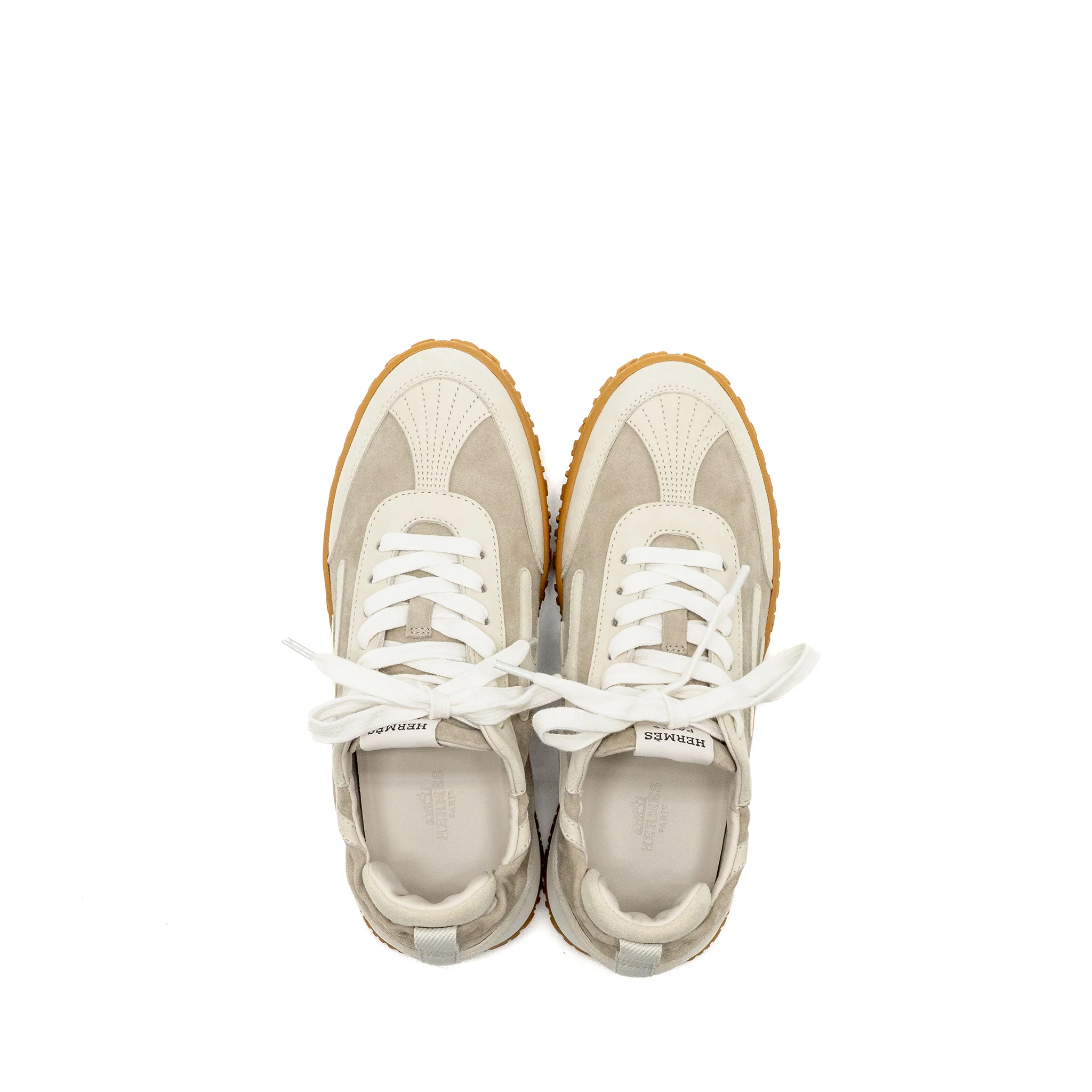 Hermes size 36 femme Jet sneaker chèvre velours beige esquisse - Image 2