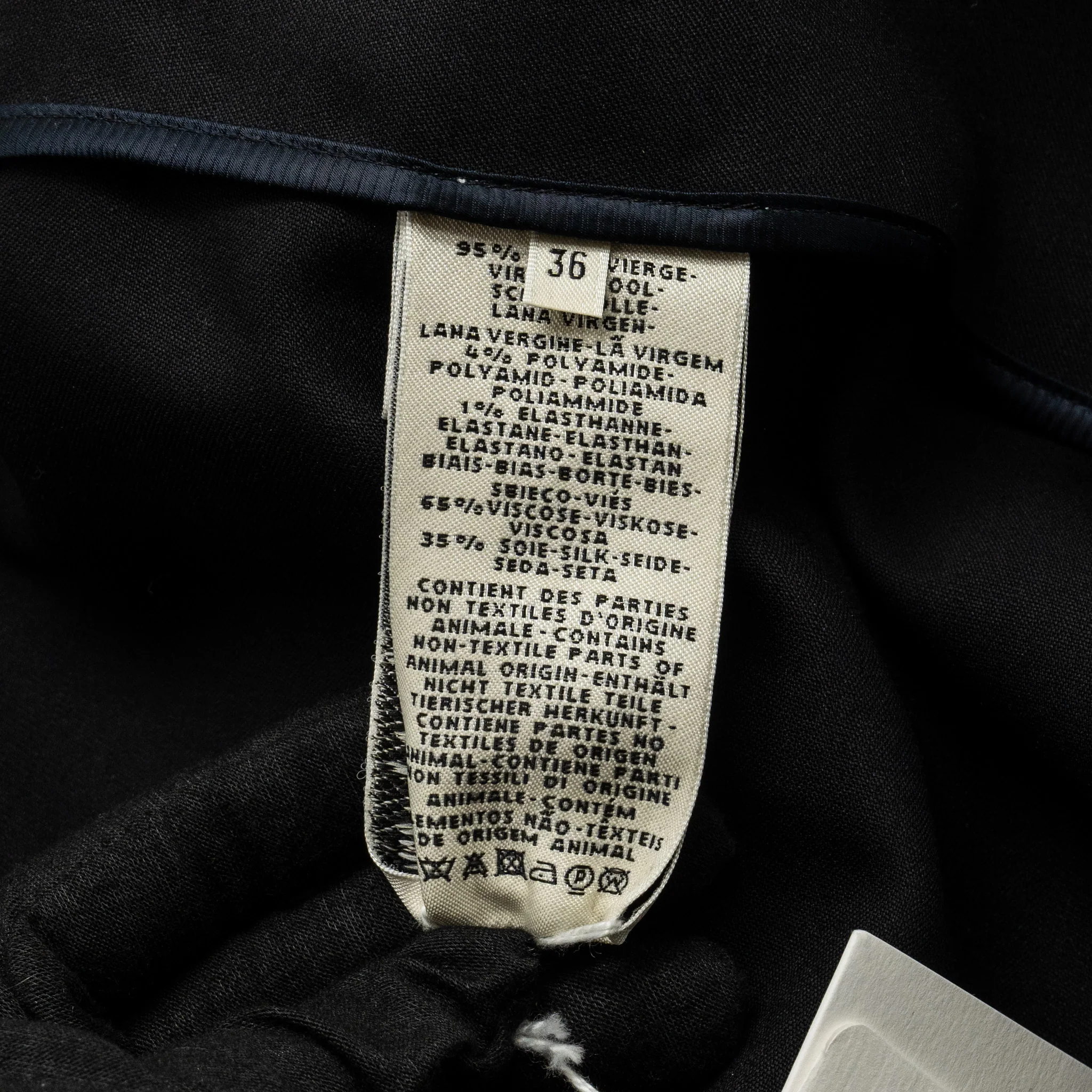 HERMES Size 36 Single-Breasted Long Coat With Belt Virgin Wool Black - Image 8