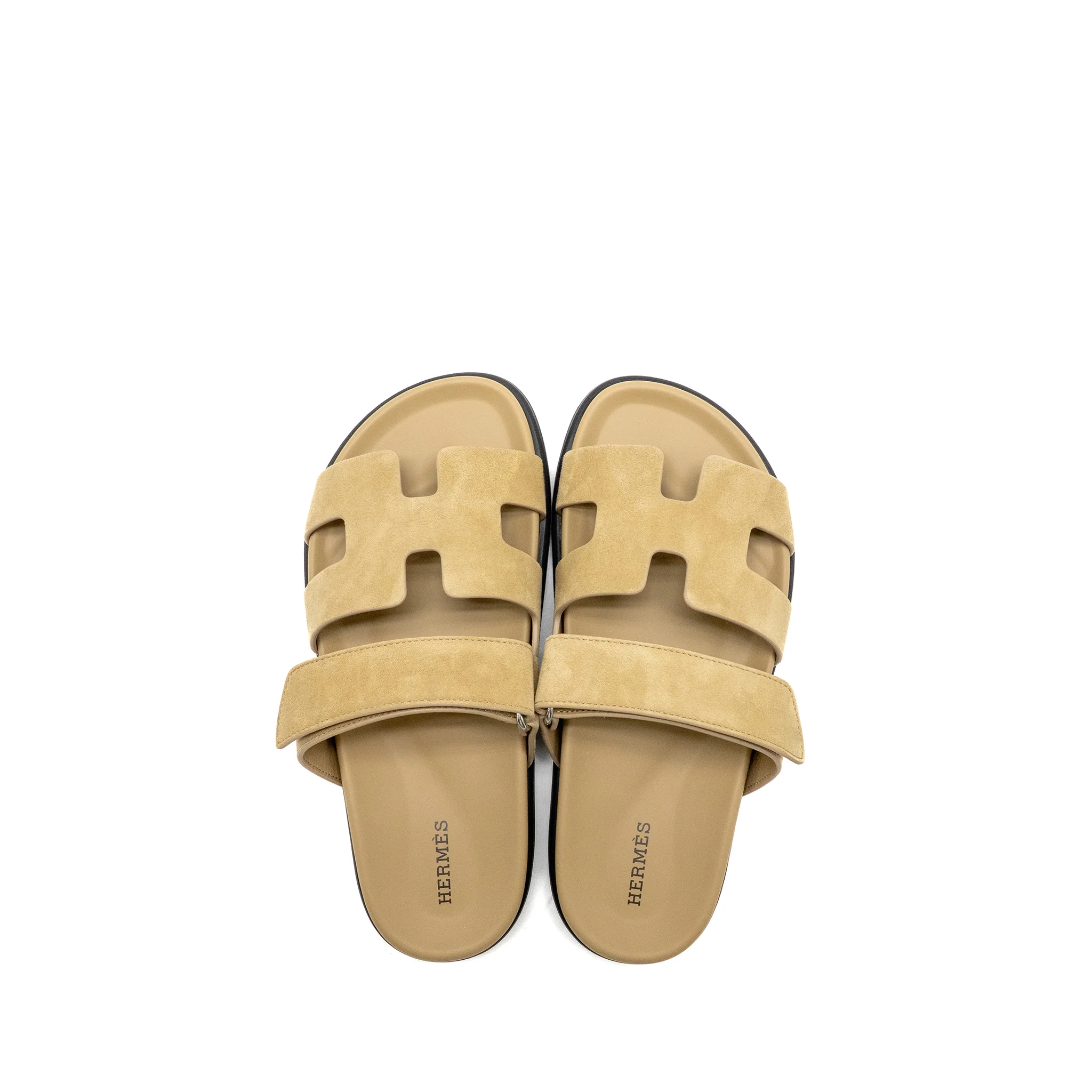 Hermes size 37.5 Femme Chypre Sandals Velours Beige Albatre - Image 2