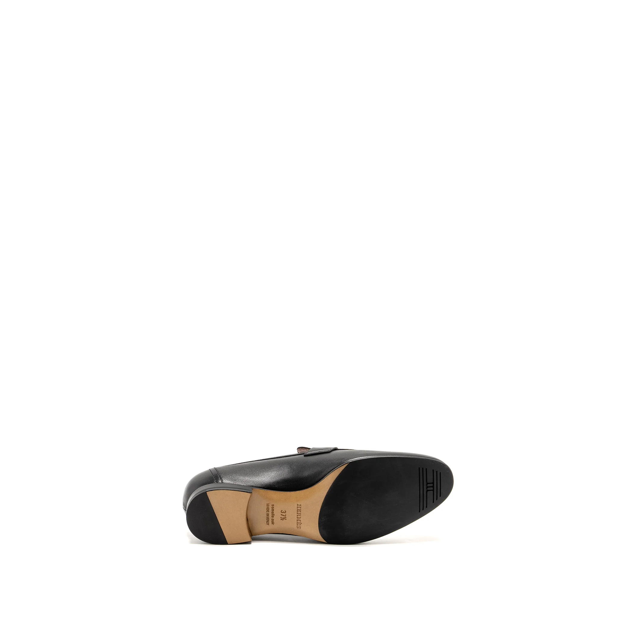 Hermes Size 37.5 Paris Loafer Calfskin Black SHW - Image 4