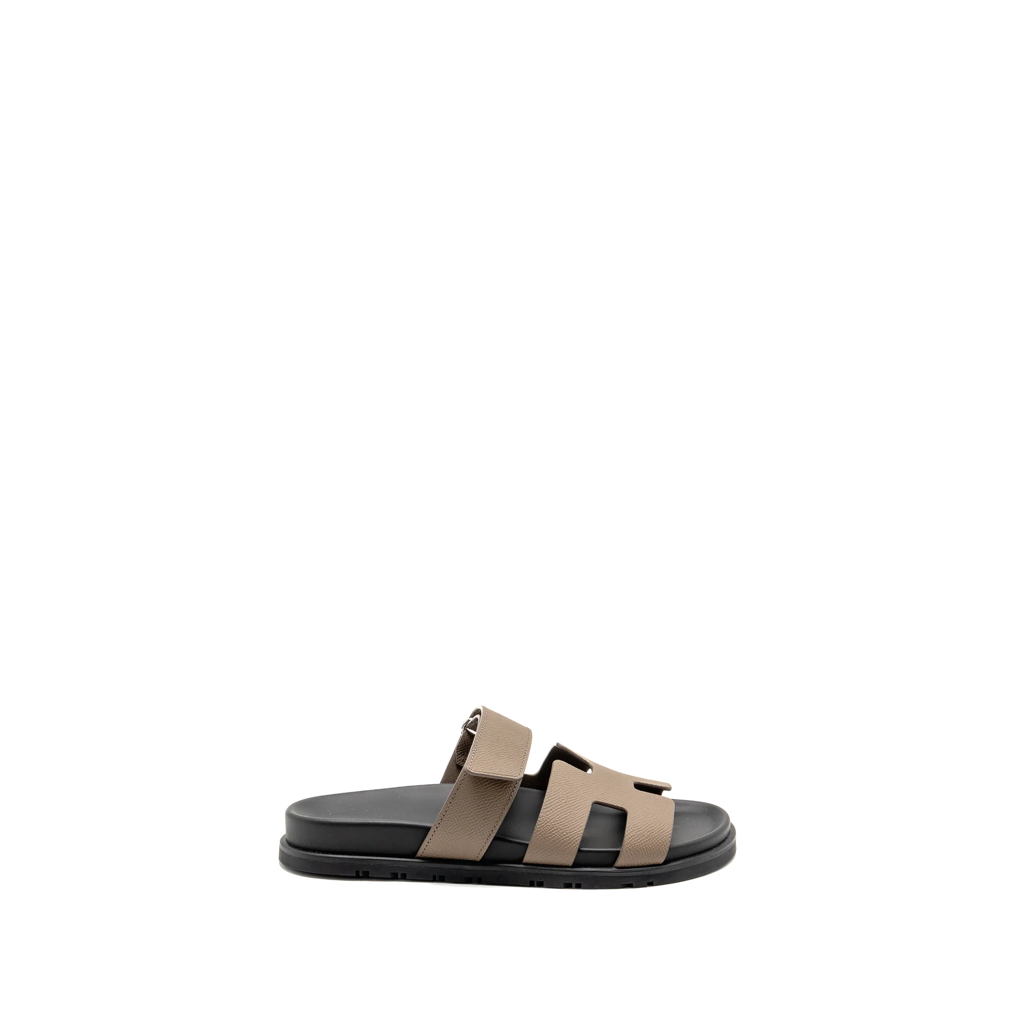 Hermes Size 37 Chypre Sandals Etoupe Epsom SHW - Image 5