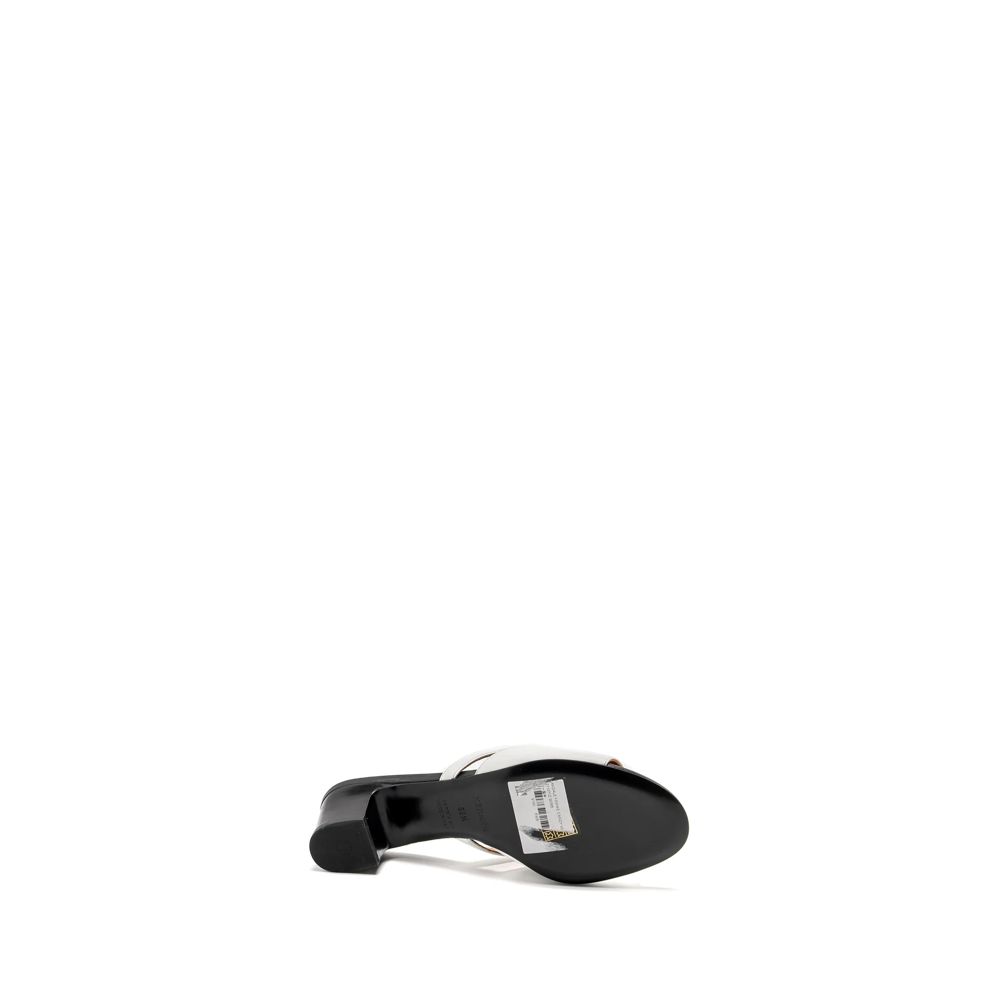 Hermes Size 38.5 Candy Sandal Leather White SHW - Image 6