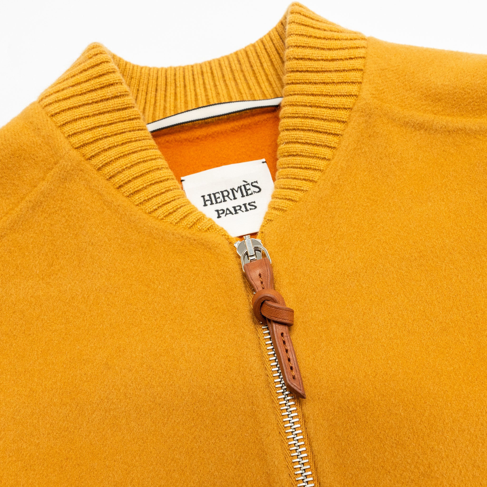 Hermes Size 38 Bombers Baby Cachemire Ocre Jaune SHW - Image 4