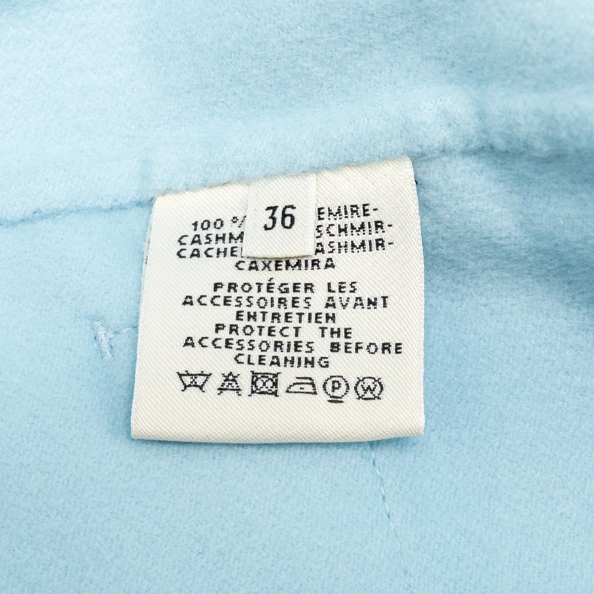 Hermes size 38 cashmere coat light blue - Image 7