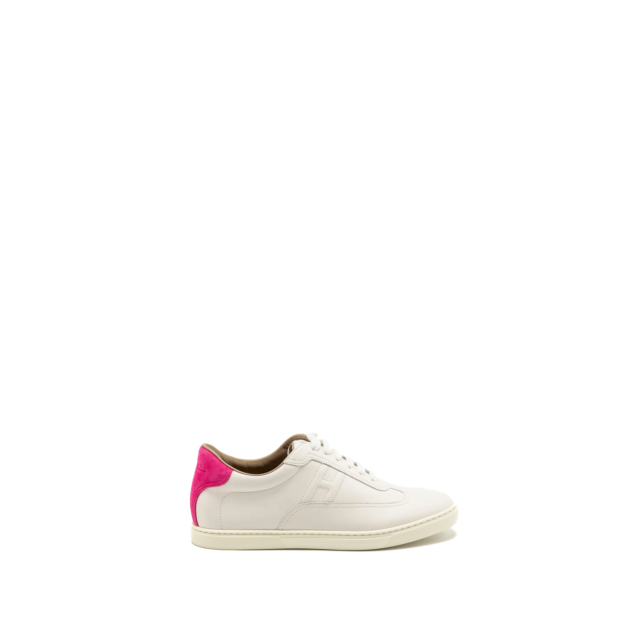 Hermes Size 38 Quicker sneakers calfskin white / pink - Image 5