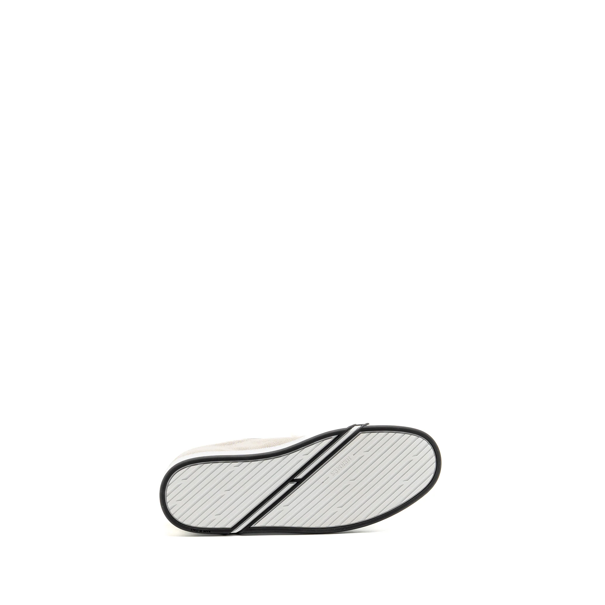 Hermes Size 39 Femme Kid Sneaker Toile H /Leather Prunoir/Blanc - Image 6