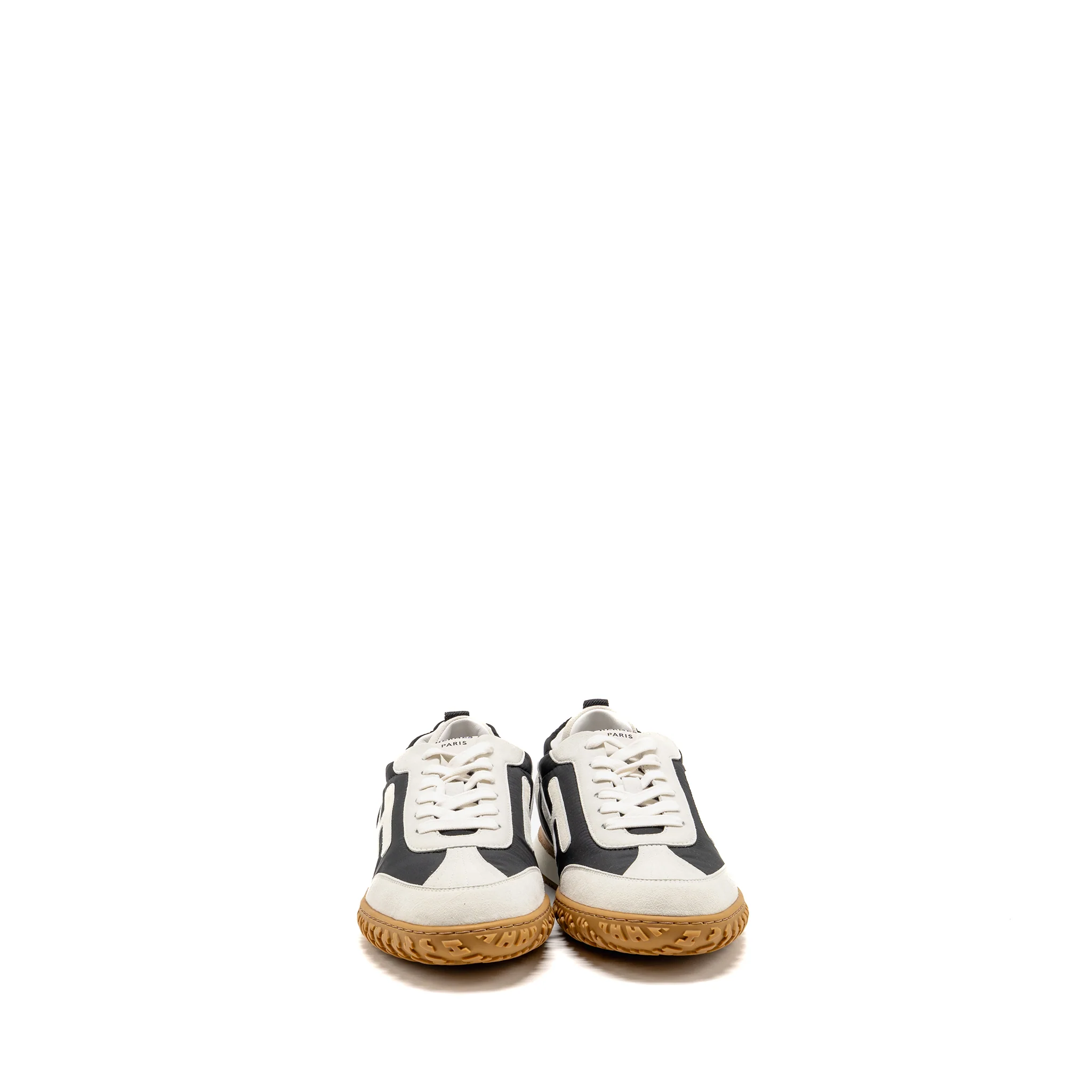 Hermes Size 40 FEMME Jet Sneaker Technical Canvas/Suede Goatskin Noir/Blanc - Image 3