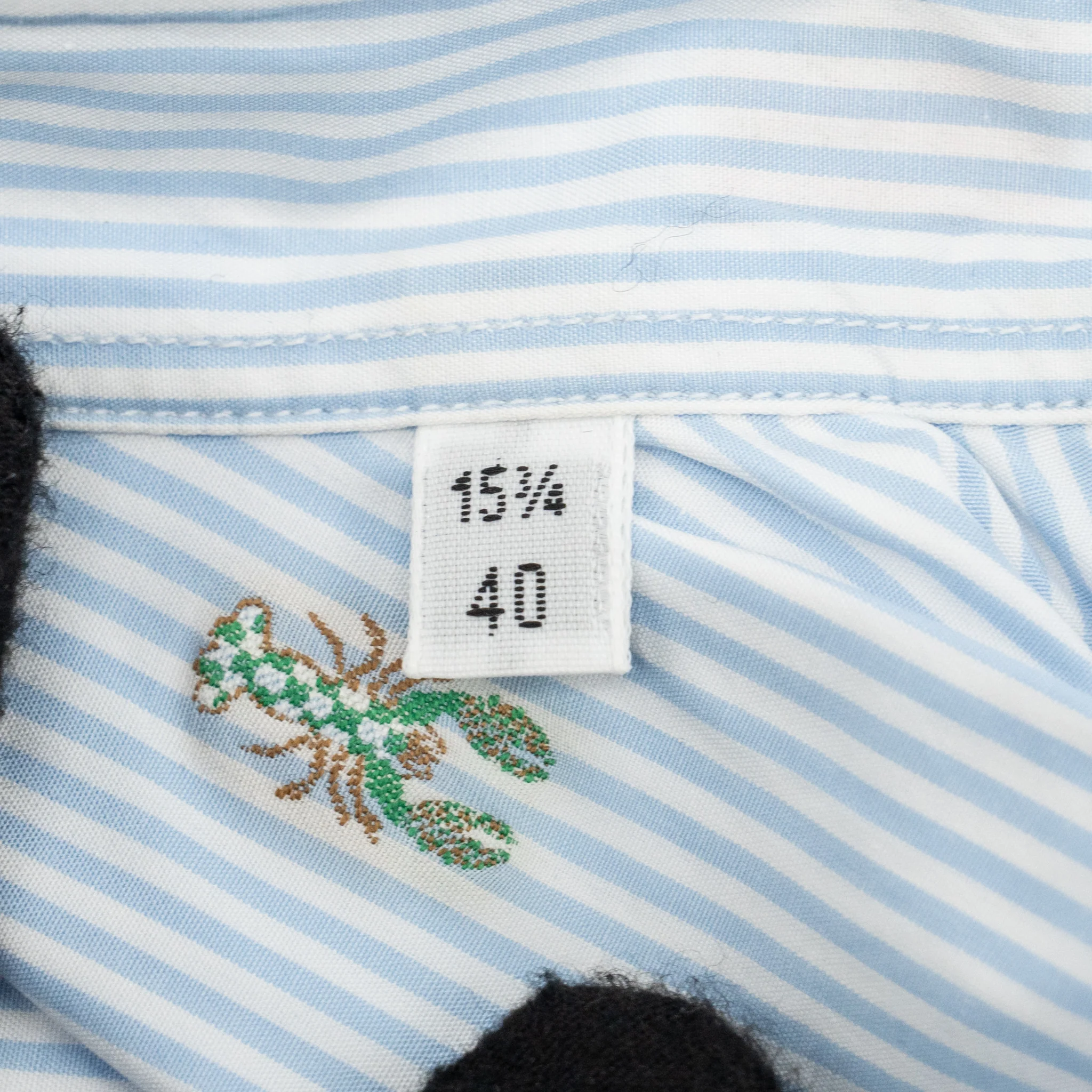 Hermes Size 40|15 3/4 See Pixel Striped Shirt Cotton Blue/Multicolour SHW - Image 6