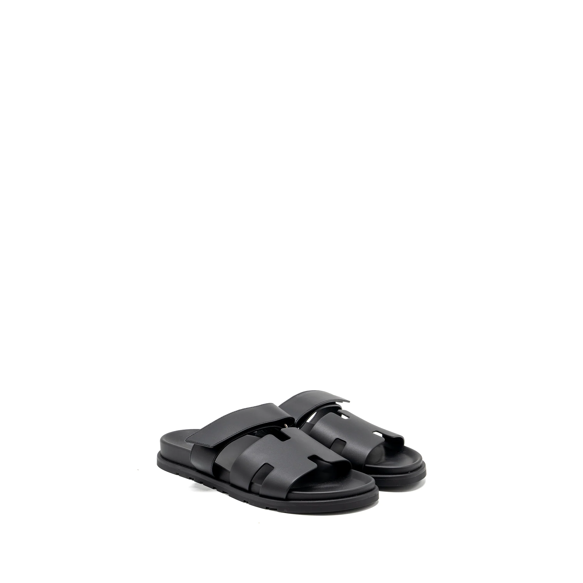 Hermes size 41 Men's chypre sandals black SHW