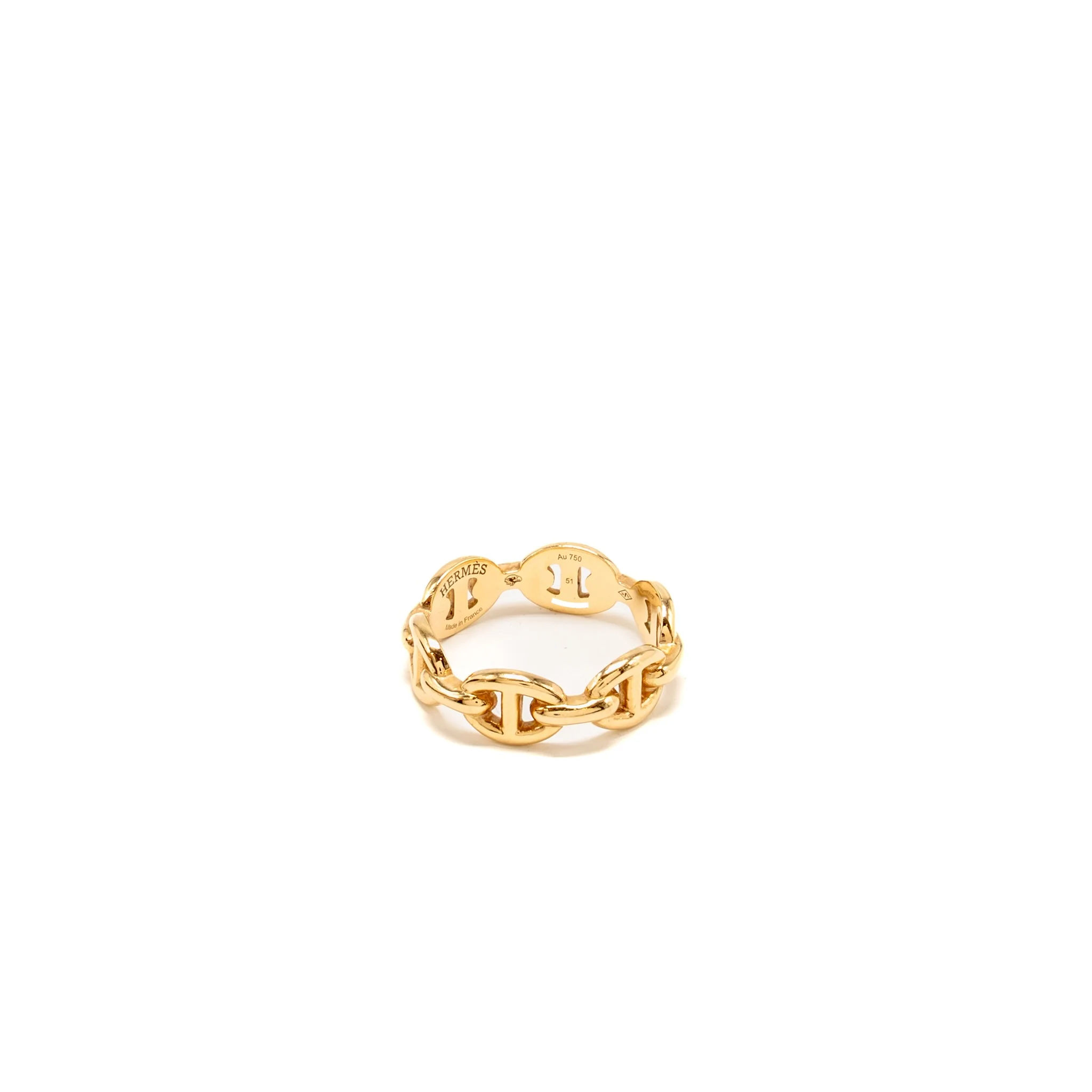 Hermes Size 51 Chaine d’ancre Enchainee Ring, Small Model, Rose Gold - Image 4