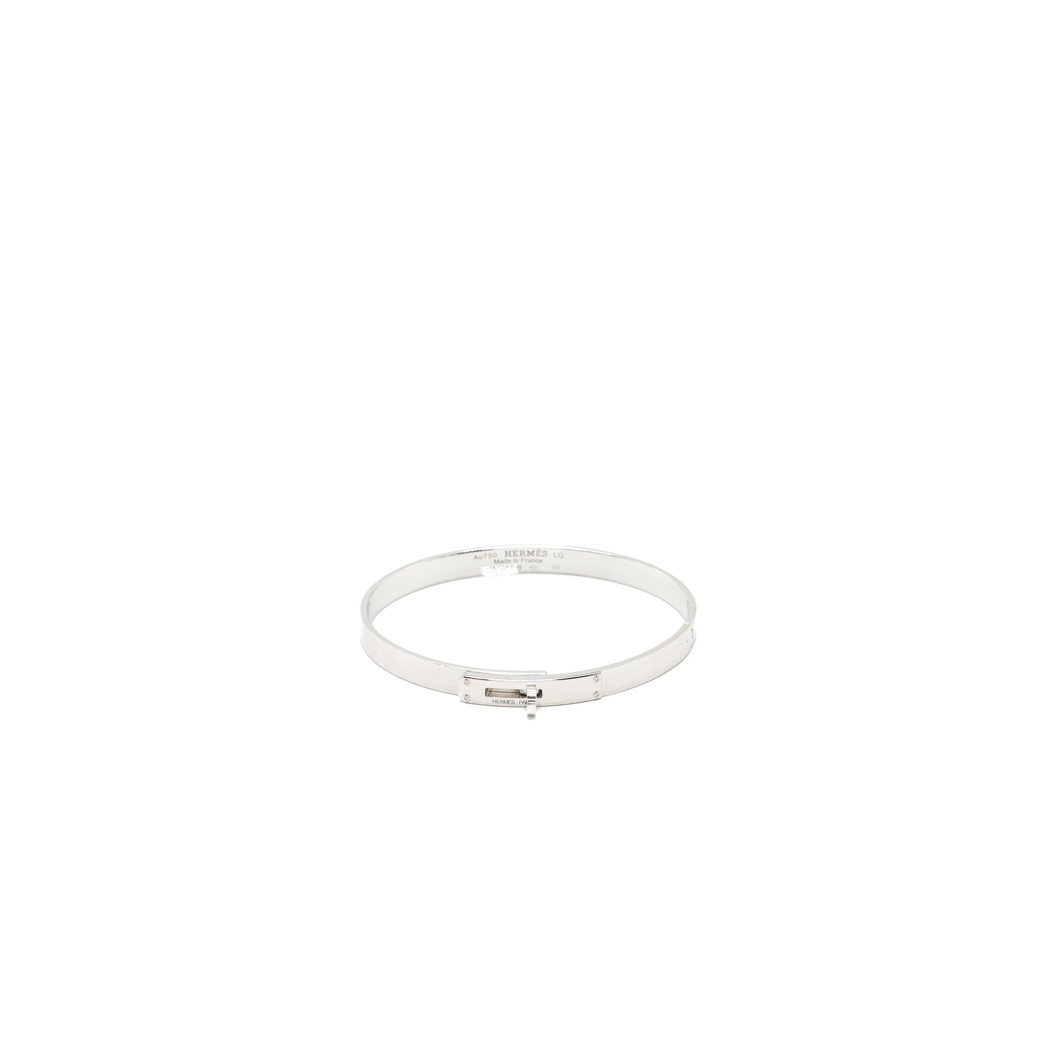 Hermes size LG kelly small model white gold 4 diamonds
