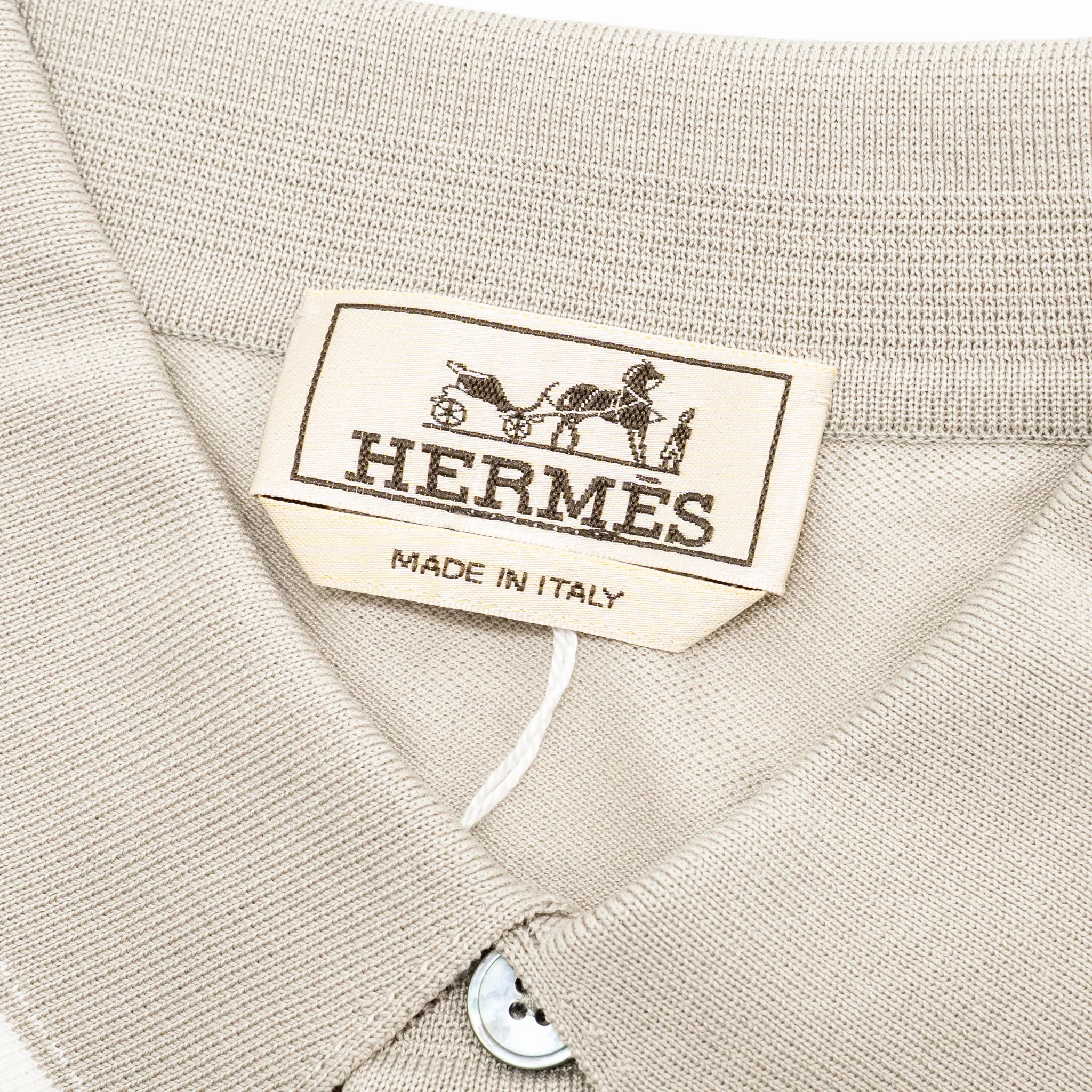 Hermes size M polo Cotton light grey - Image 5