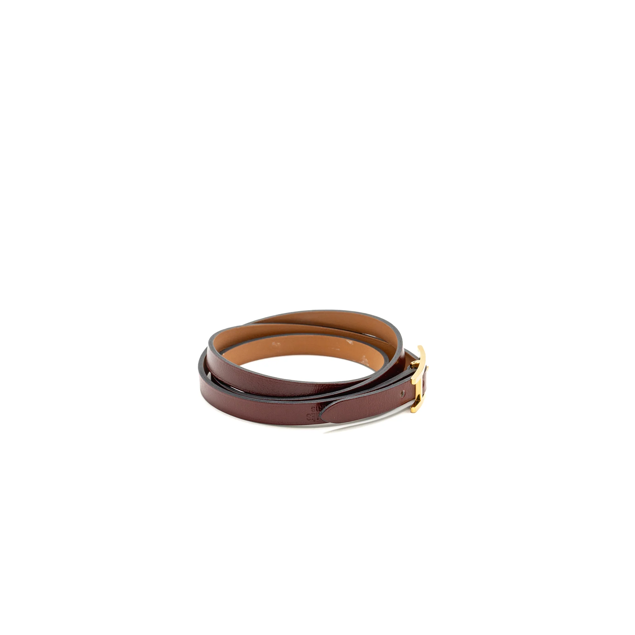 Hermes Size S Behapi Triple Tour Bracelet Red GHW Stamp Square Q - Image 3